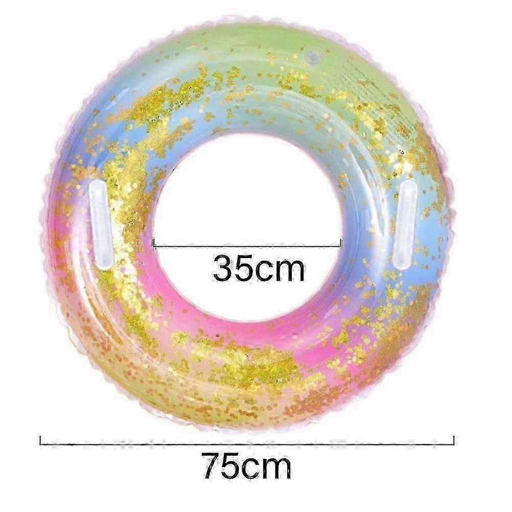 Stylish Transparent Ring Float with Rainbow Sequins for UK Summer Pool Parties
