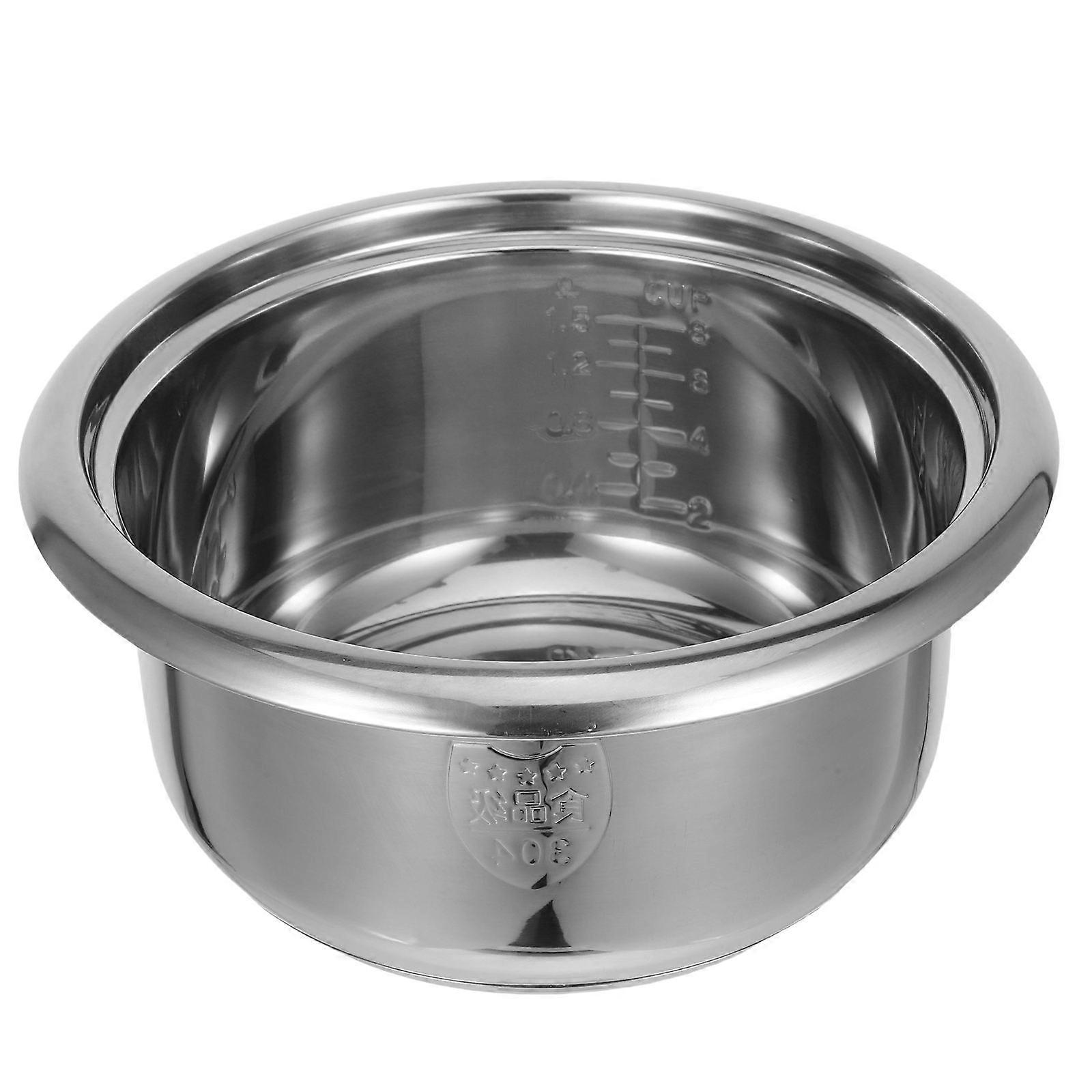 Stainless Steel Rice Cooker Inner Pot for Home Use Nonstick High Temperature Resistance 3L Silver