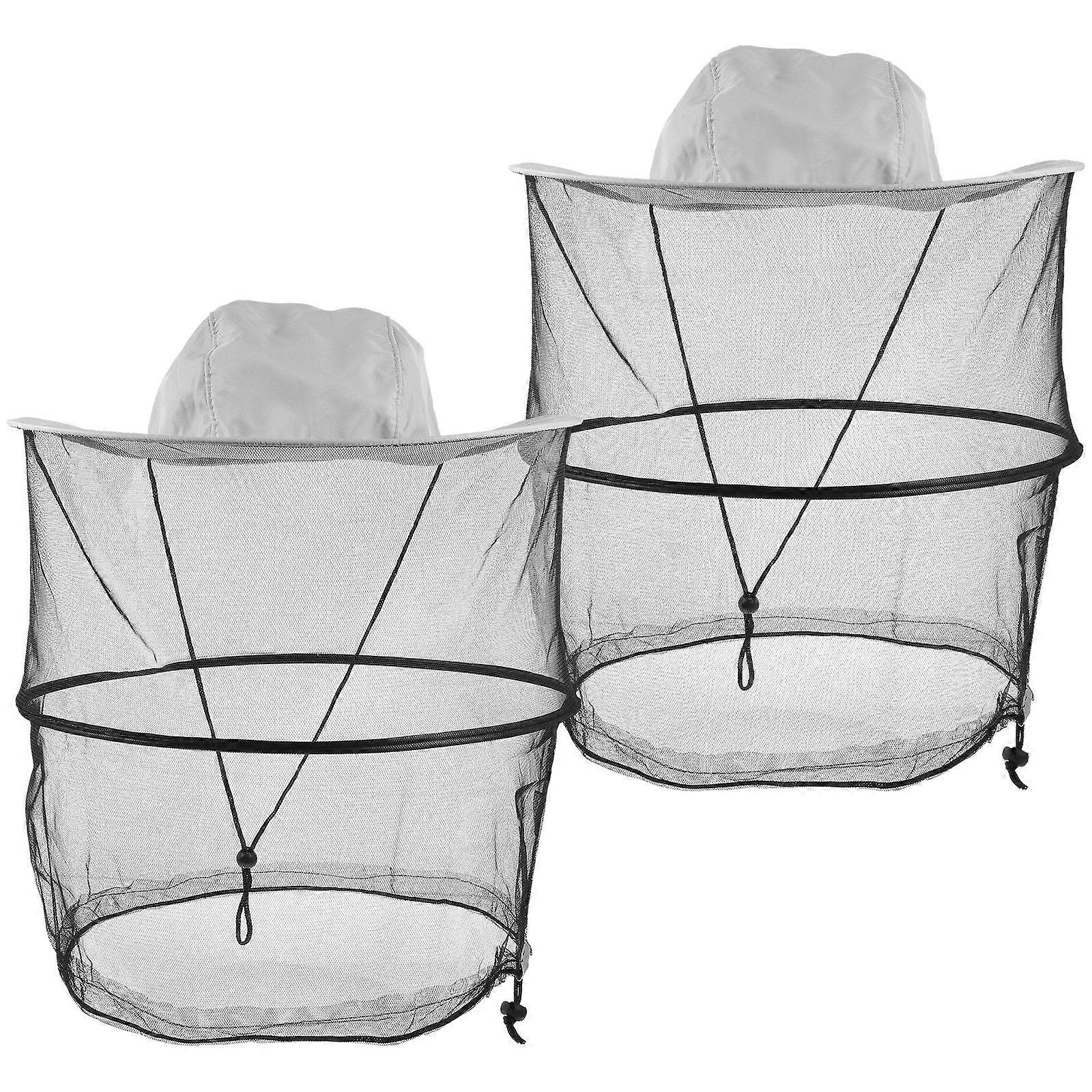 Folding Head Net Hat Breathable Head Net Hat UV Protection Light Grey 2Pcs