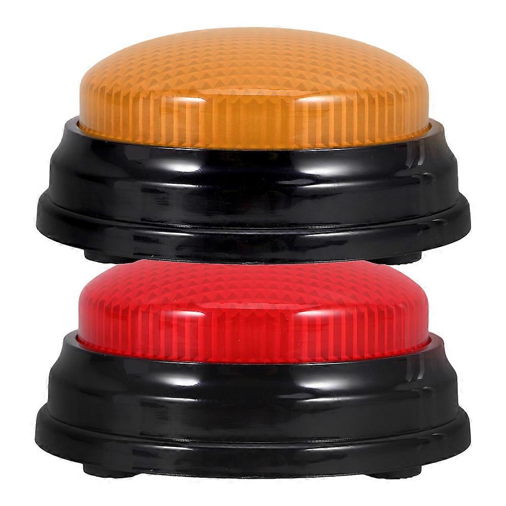 Sound and Light Button Game Buzzers Quiz Game Accessories Round Shape Yellow 2Pack