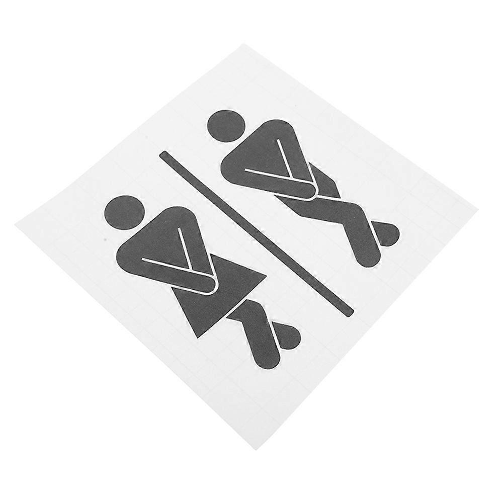 WC Sign For Bathroom To Install Durable Square PVC 15.00X15.00X0.10CM Toilet Sticker For Home Use 1Set