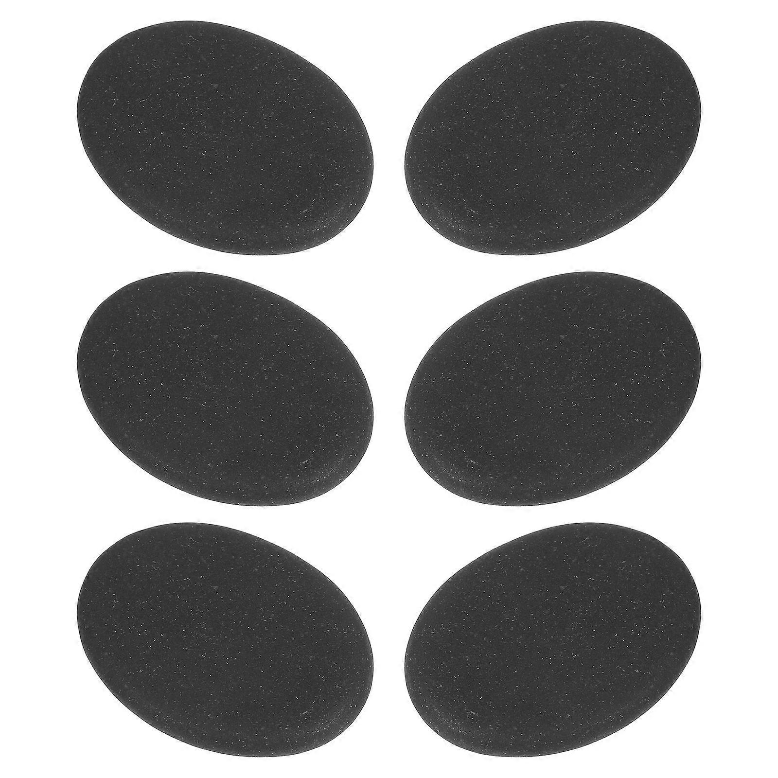 Hot Stone Massage Rocks For Spa Muscle Relaxation Home Use Black 4.00X3.00X0.80CM Heat Therapy 6Pcs