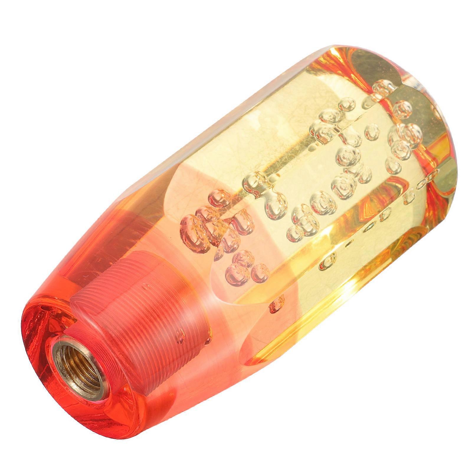 Orange Acrylic Gear Shift Knob for Car Use with Smooth Grip and Easy Installation 10cm