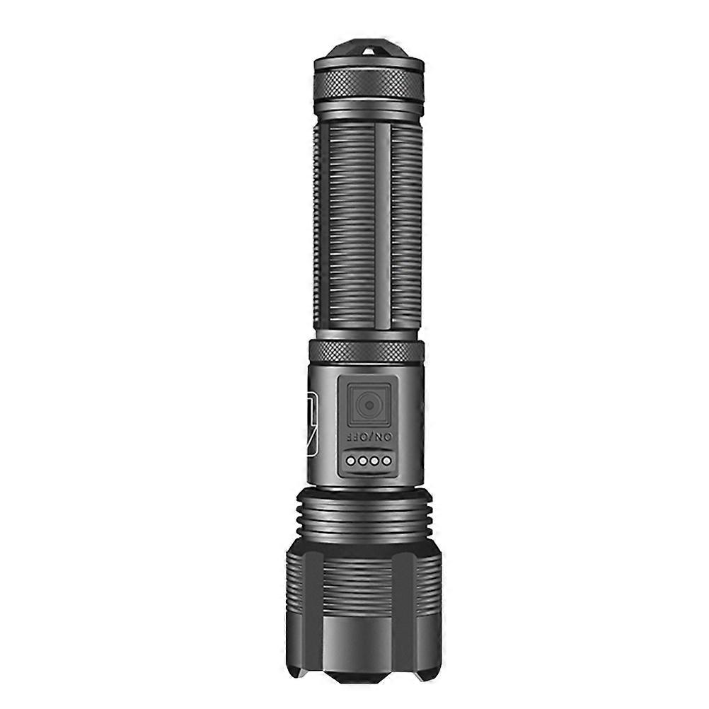 USB Charging Flashlight Made of Aluminium Alloy Ideal for Outdoor Use and Emergency Situations Black