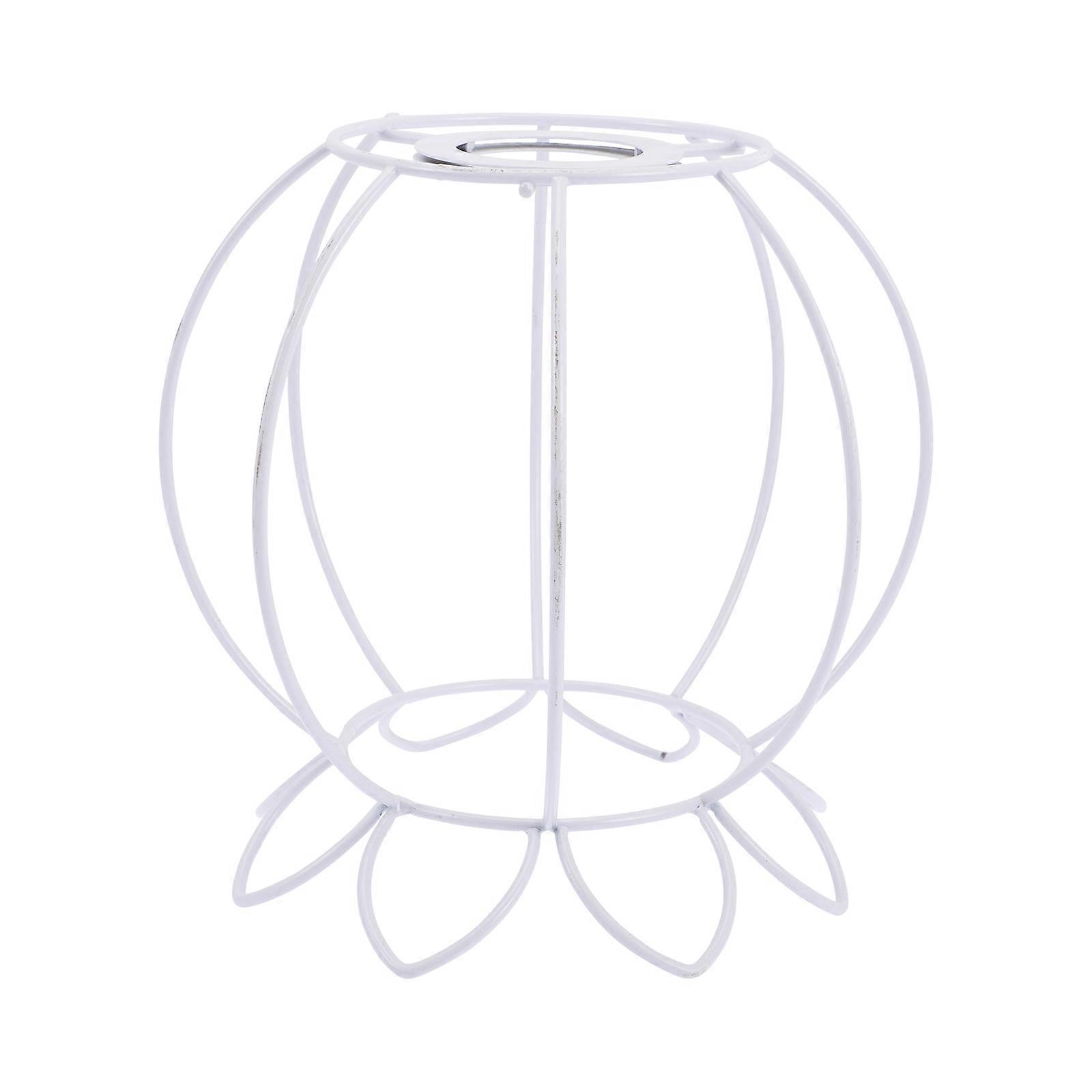 White Iron Lampshade Frames for DIY Lights with E27 Socket and Shade Ring Fitter 6.3 Inches
