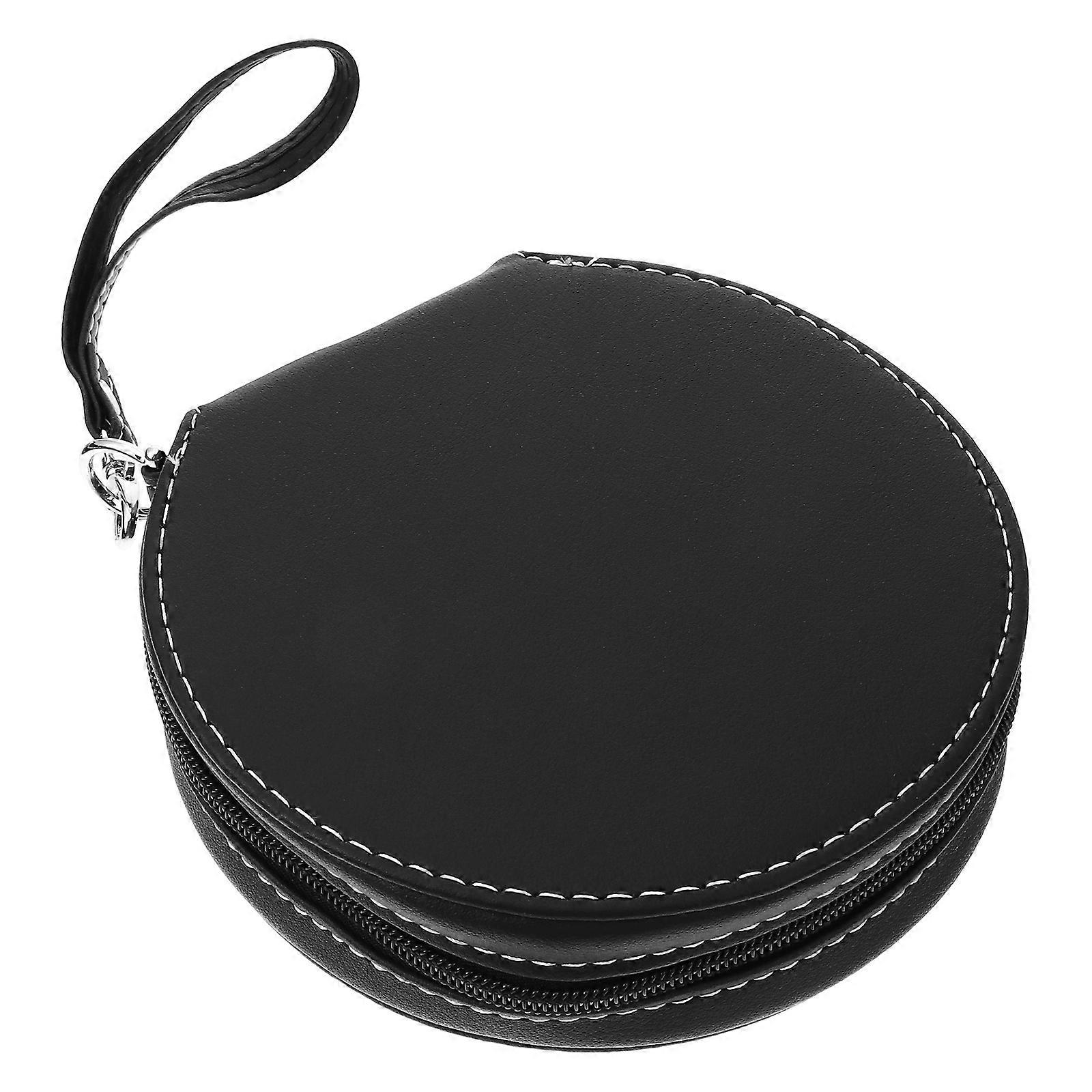 Disc Storage Bag Dvd Case Portable Zipper Black 15x14.3cm Dustproof Shockproof 1Set