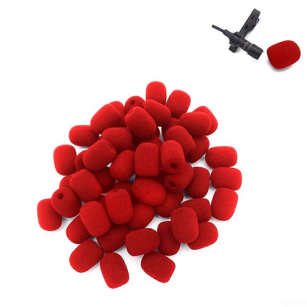 10 Pieces Foam Microphone Windscreen Lapel Headset Microphone Sponge Mini Foam Cover Protector for Mini Headset Microphone (Red)