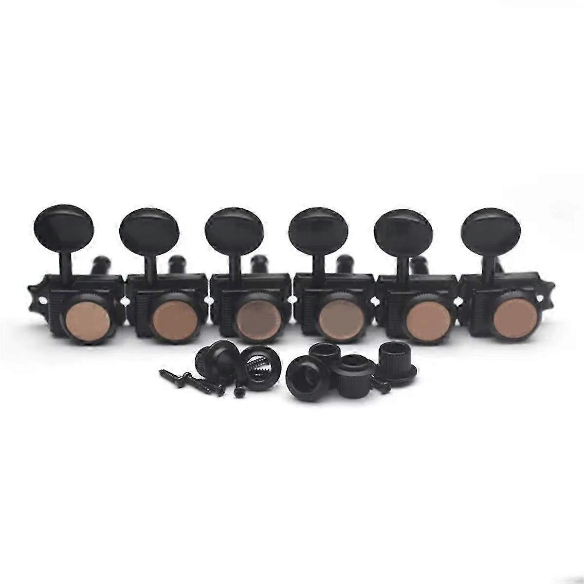 Vintage Inline Guitar Lock String Tuners - 6 Inline 1:15 Ratio Machine Heads for Enhanced Tuning Stability