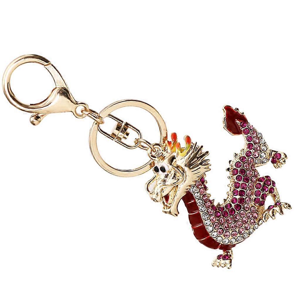 Keychain Chinese Style Dragon Bling Pendant For Everyday Use Multi Color Design With 5.5X5.5CM Size 1Pcs