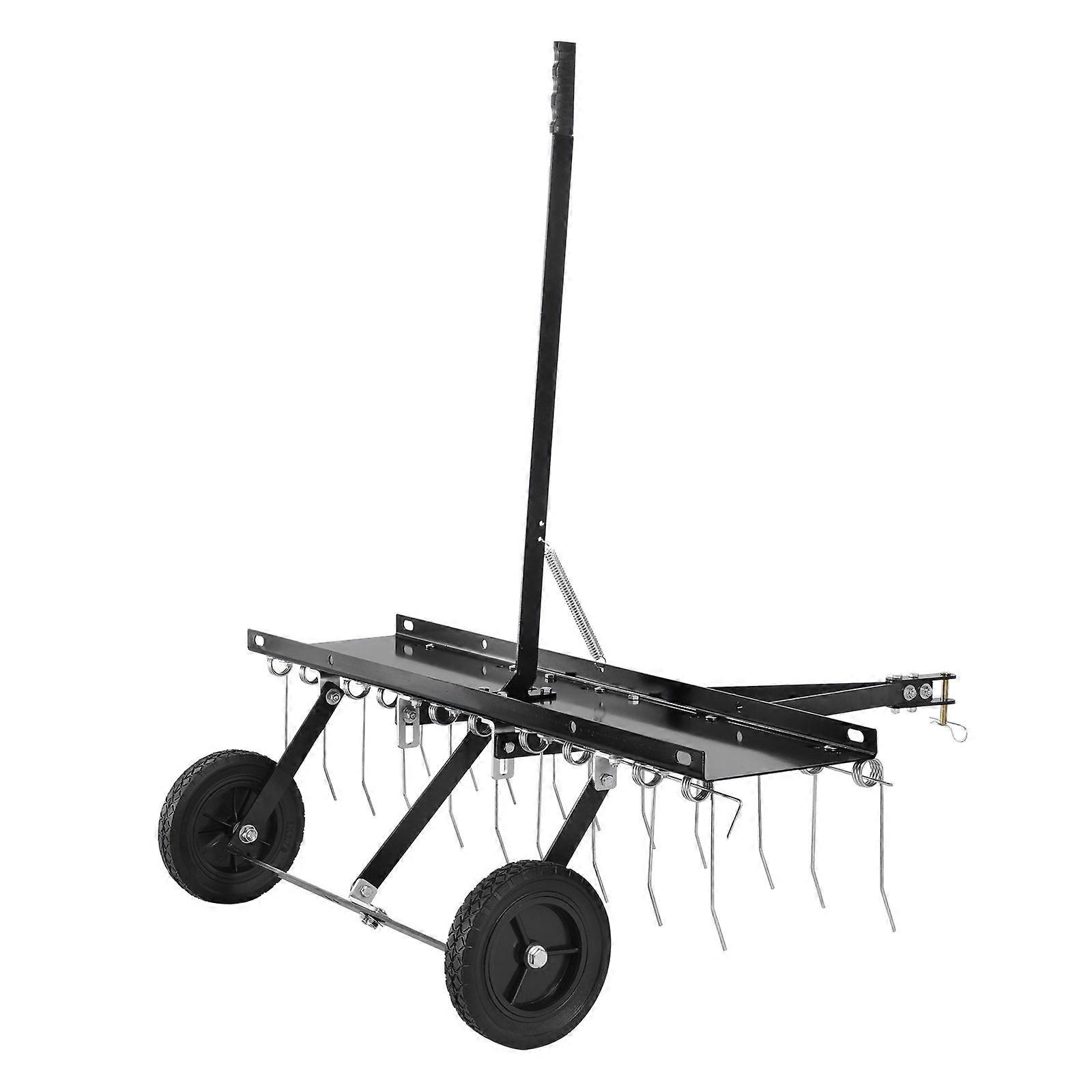Tow Behind Dethatcher, 40-inch Tow Dethatcher with 20 Spring Steel Tines, Lawn Dethatcher Rake for ATV or Mower,with Lift Handle