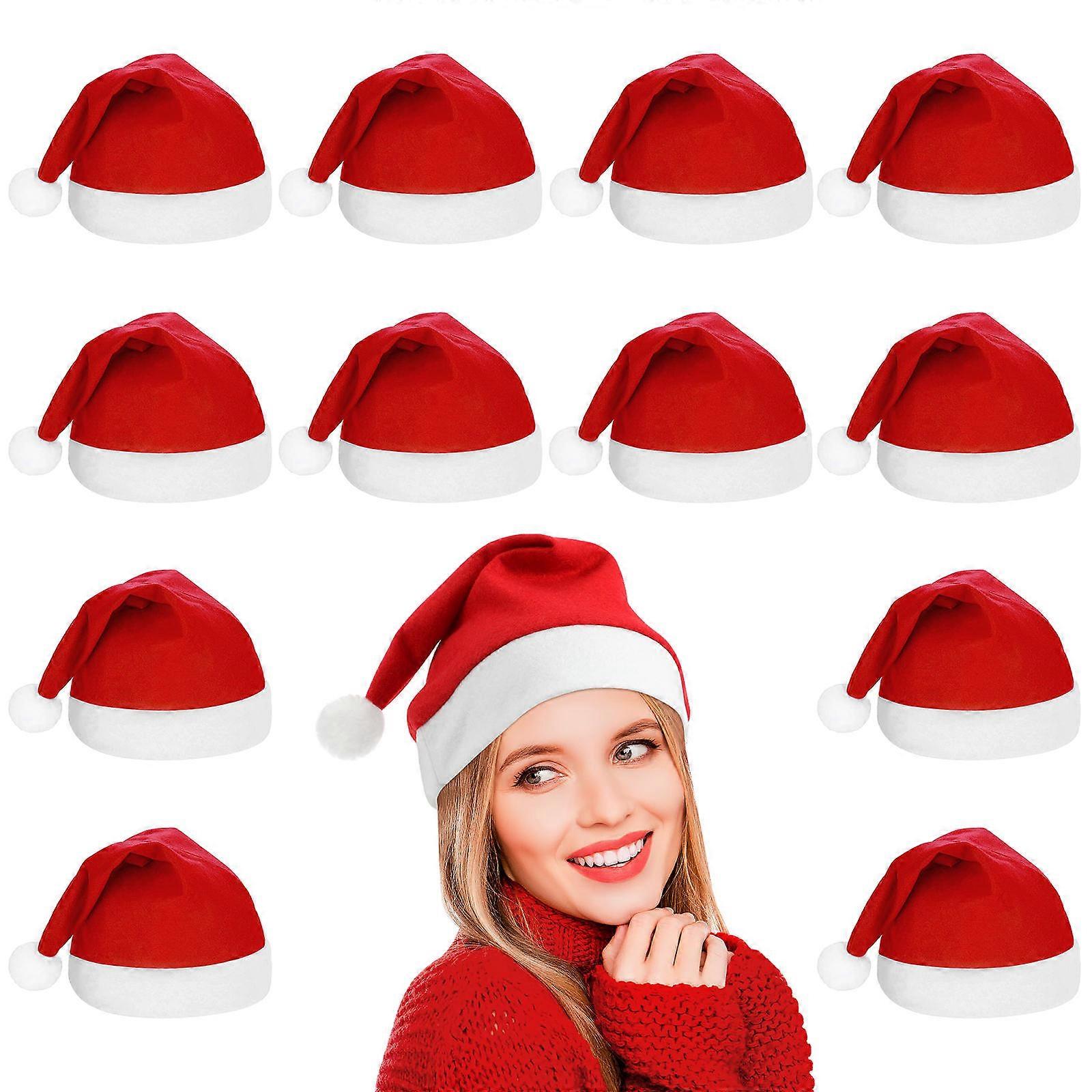Red Christmas Party Hat for Adults Made of Fabric Comfortable Warm Classic Design Suitable for Decor and Gifts