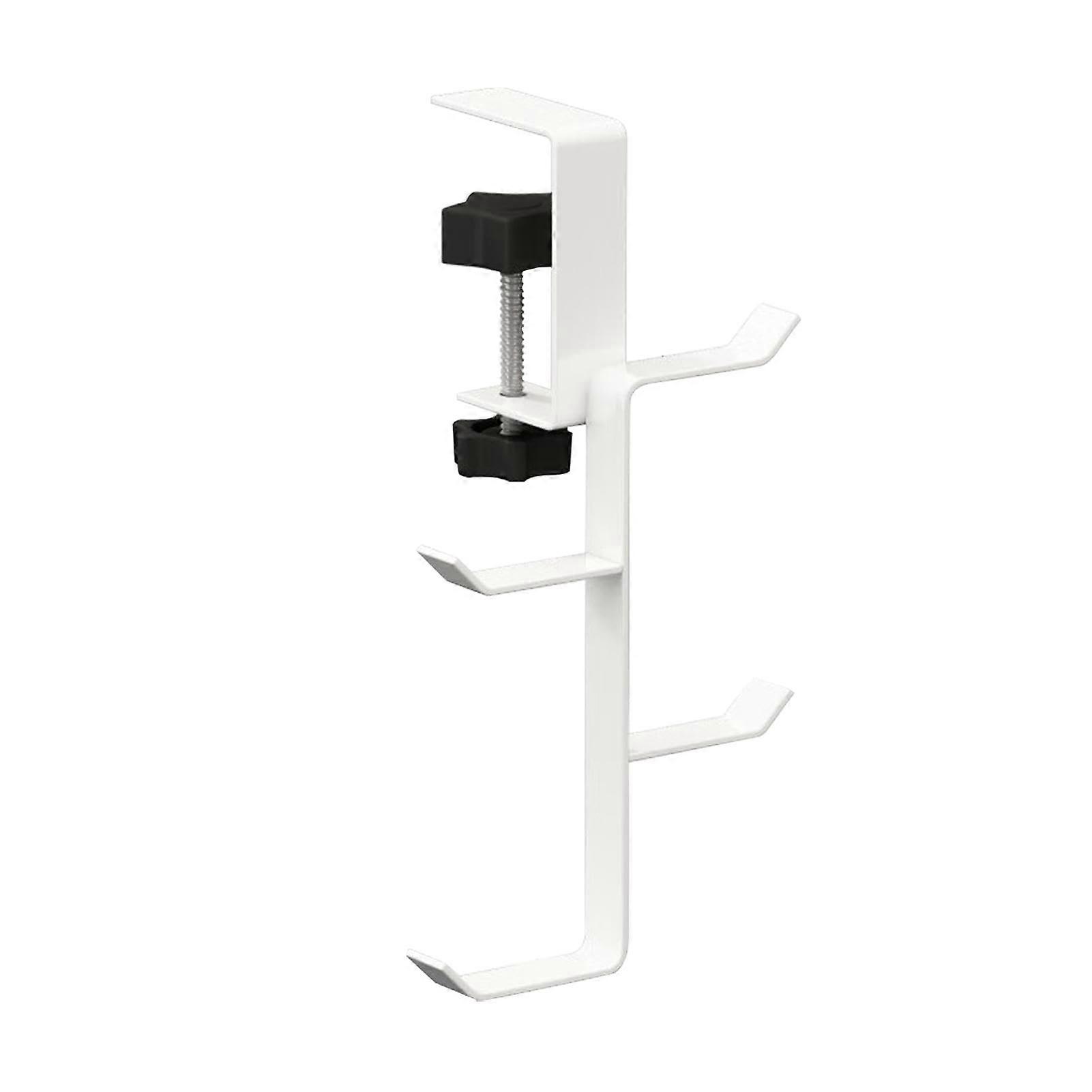 Under Desk Headphone Hanger - Desk Clip Hook, No Drilling, White, Space Saving Purse And School Bag Hanger, Style 2