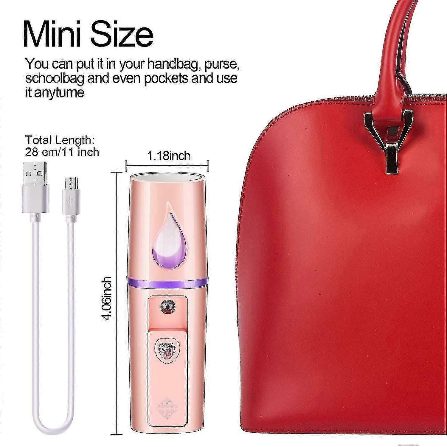 Portable Mini Face Mist Steamer with Mirror - Hydrating Mist Sprayer for All Skin Types, T