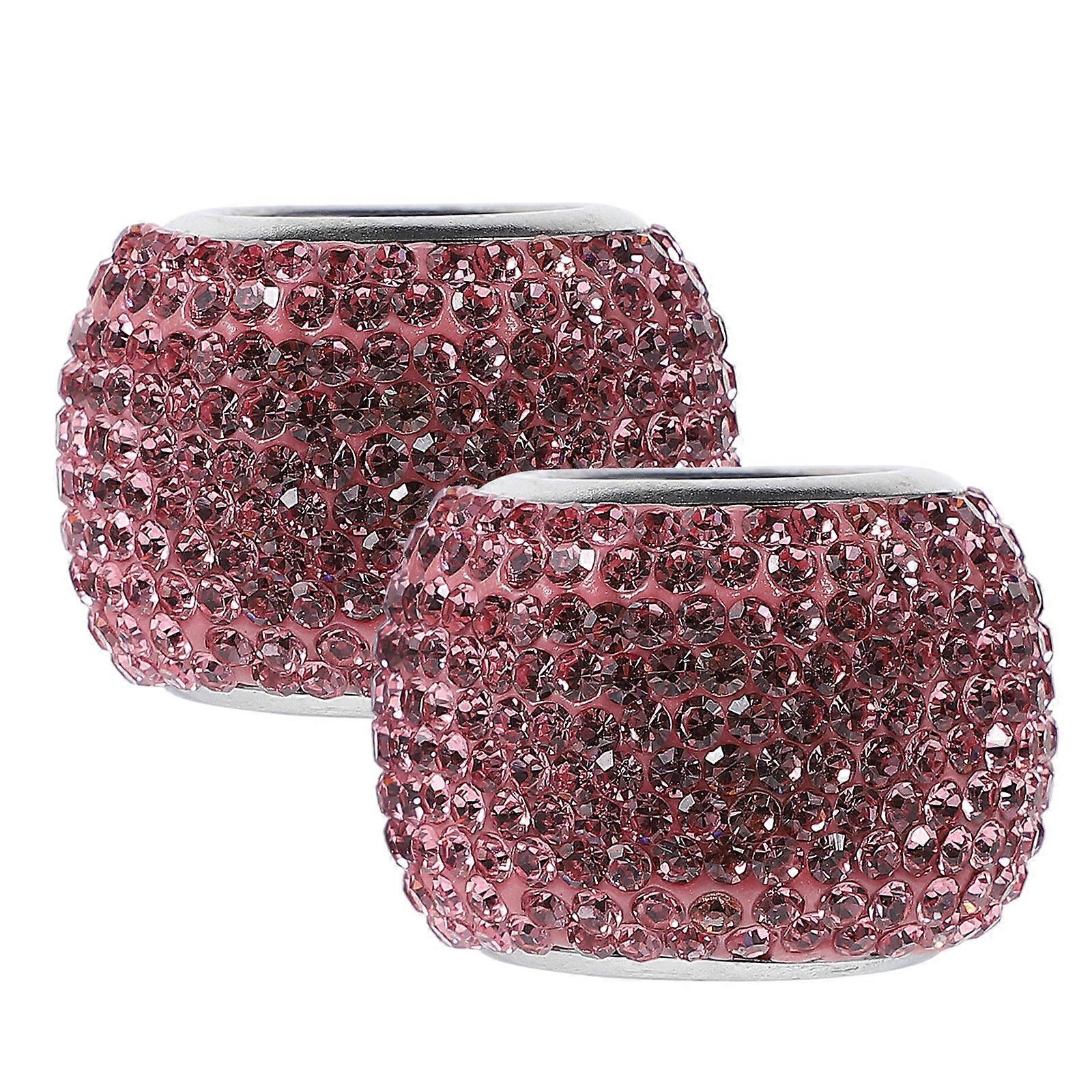 Sparkling Car Rhinestone Headrest Rings Elegant & Durable Interior Auto Decoration for Events