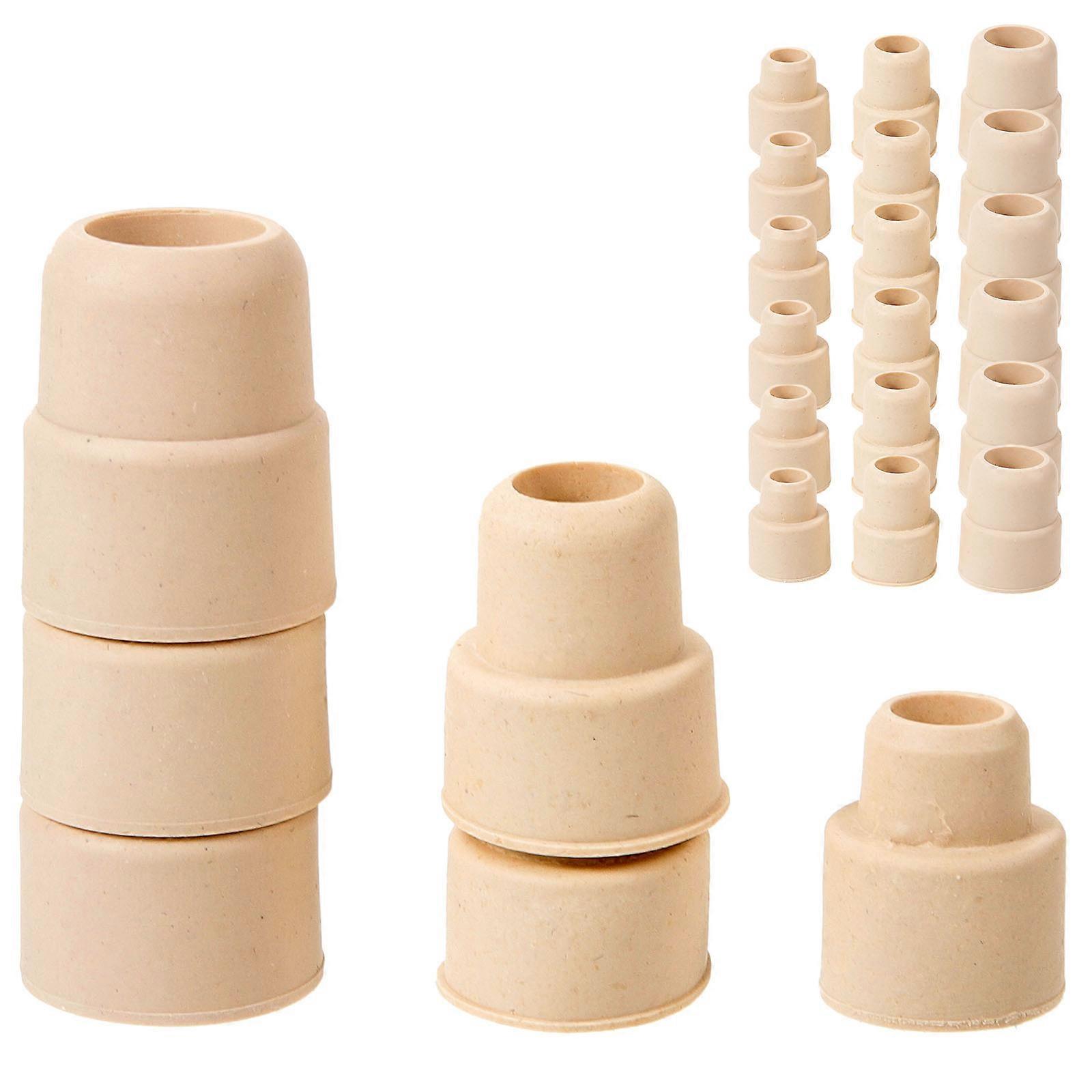 30Pcs Compact Rubber Plugs Bottle Stoppers Daily Use Air Tightness 3.50X2.50X2.50cm Beige