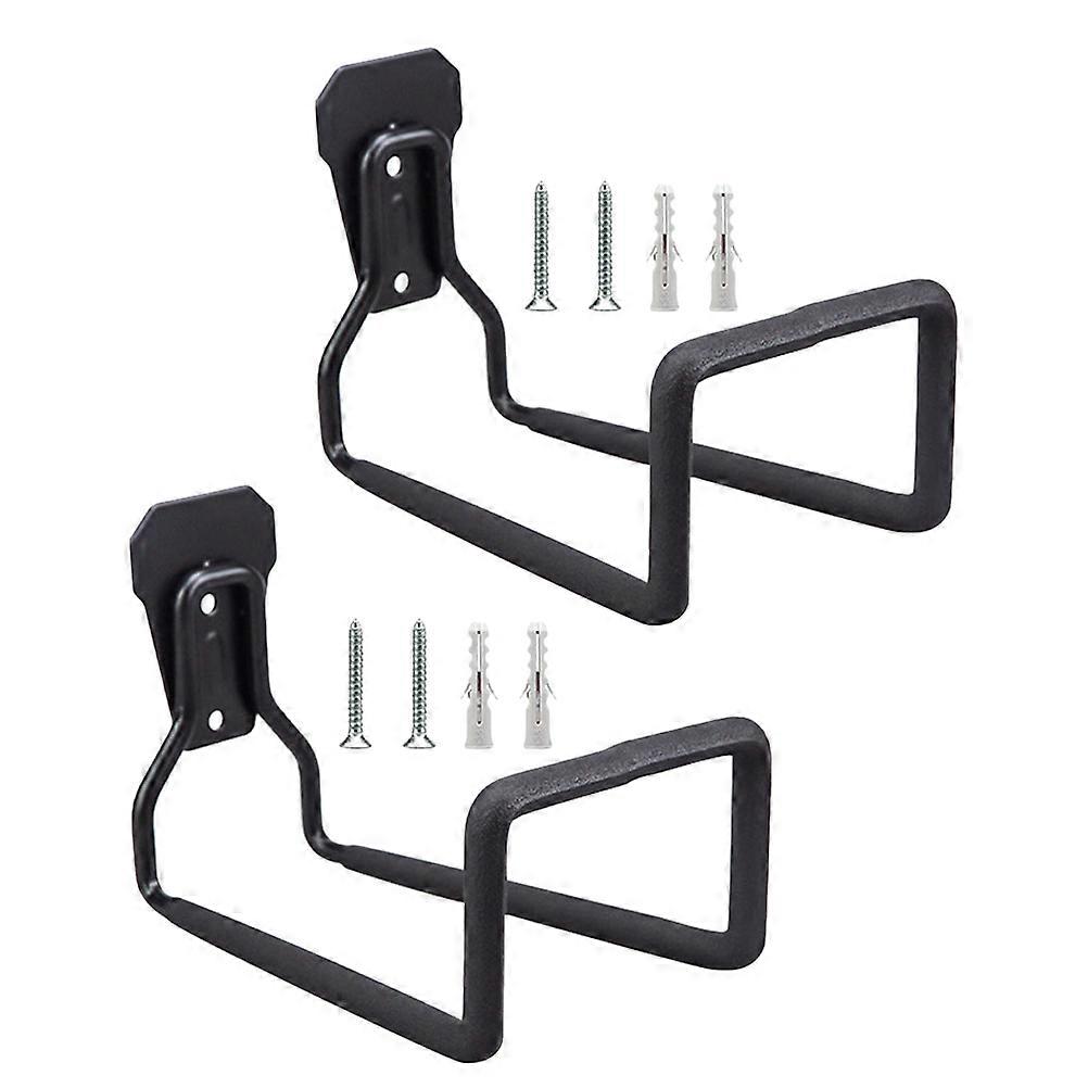 Garage Hooks Heavy Duty Tool Storage Organizer 2Pcs Black Iron Wall Mount Holders For Homeowners And Handymen