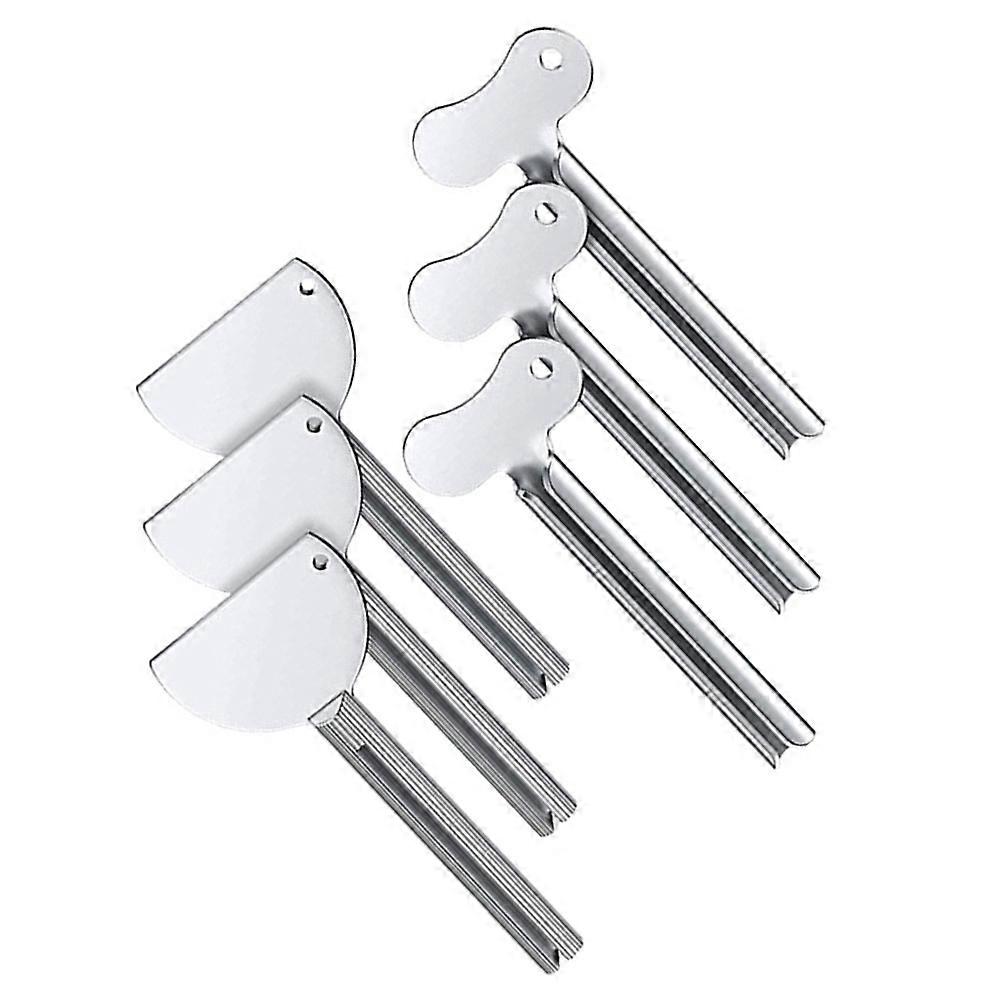Toothpaste Squeezer Metal 6Pcs Creative Dental Cream Extruders Suitable For Household Use Silver Efficient Tube Emptying