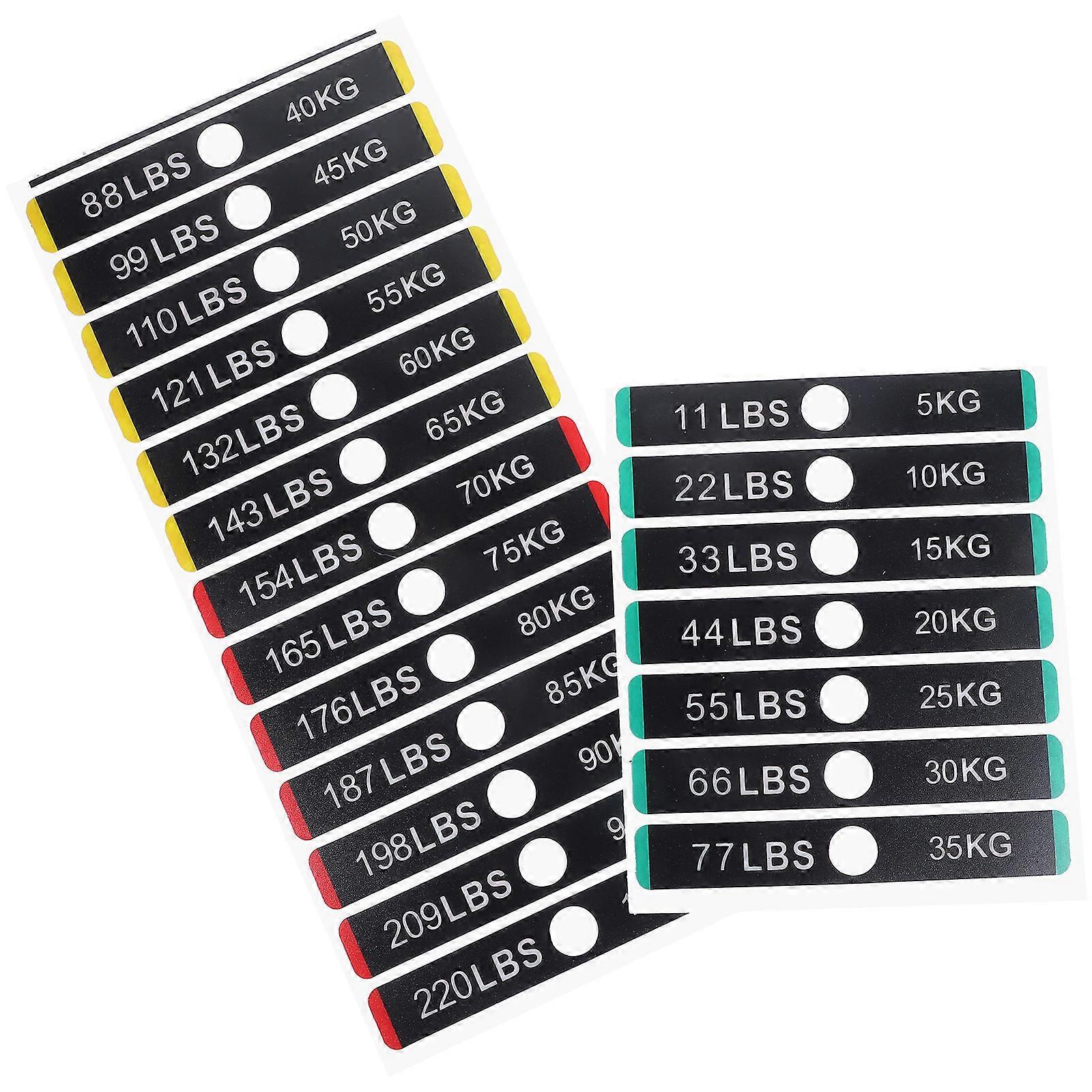 Gym Weight Stickers   Self Adhesive Labels for Dumbbells & Barbells, Easy Apply & Remove, Resistance Identification Marking