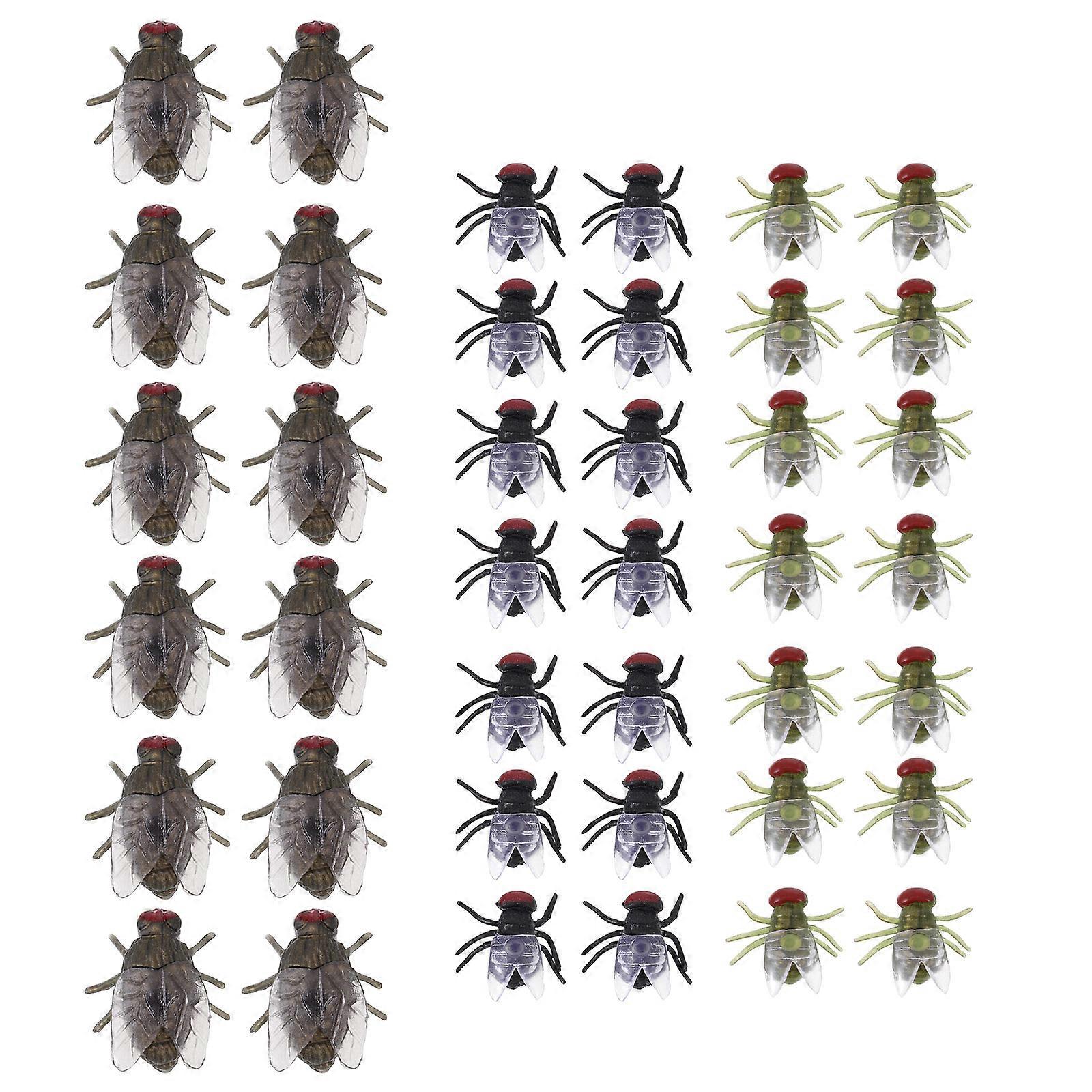 60pcs Realistic Blowflies Prank Halloween Insect Decorations Simulated Flies for Party April Fools Day Fun