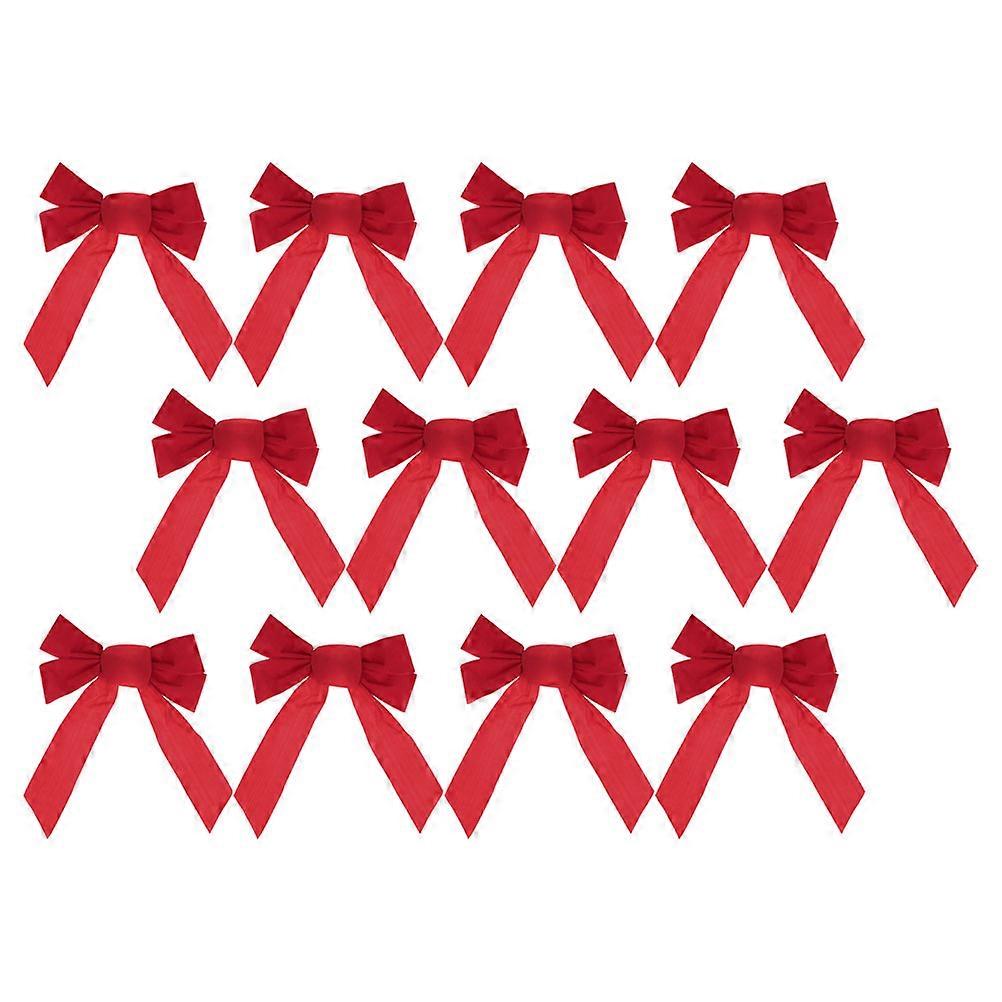 Chic Xmas Bowknot Ornaments For Christmas Tree Decoration Supplies 12Pcs Design Perfect For Party Events