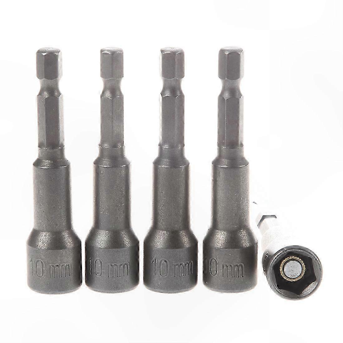 5-Piece Magnetic Hex Socket Nut Driver Set, 10mm Power Tool Accessory