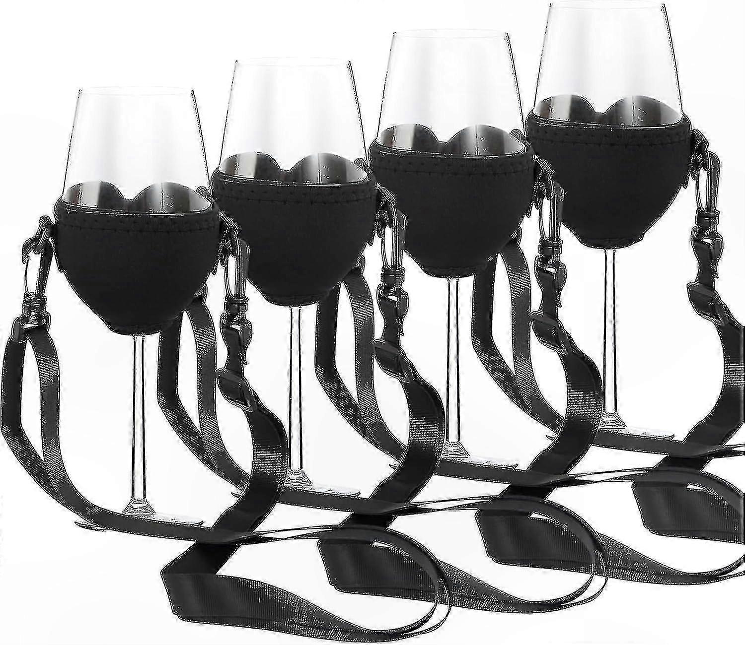 Set of 4 Hanging Wine Glass Holders for Festive Events and Home Use
