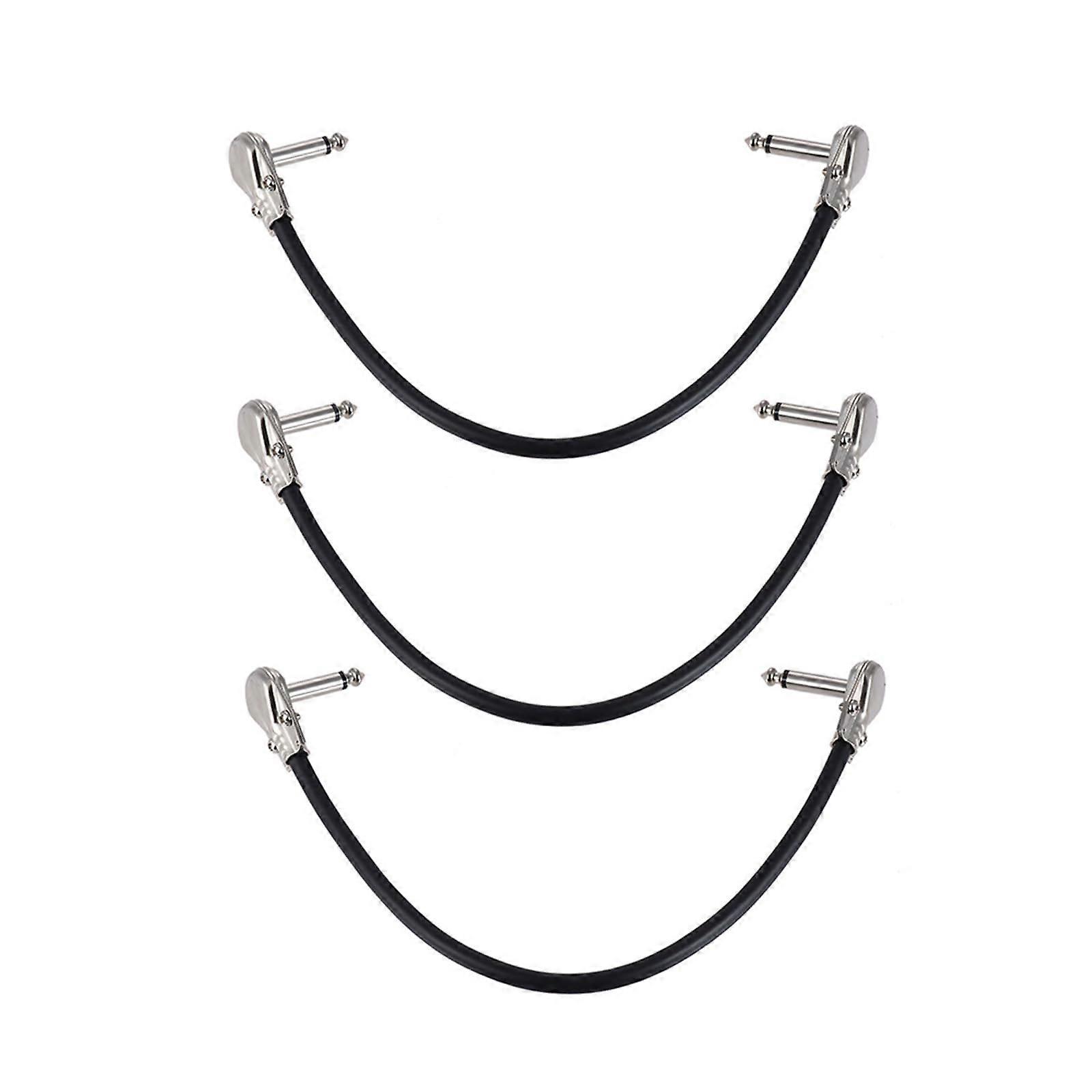 Electric Guitar Effect Pedal Patches Cable Low Noise Shielded Cable Right Pedal Board Cable Easy to Use Pack of 3 30 cm