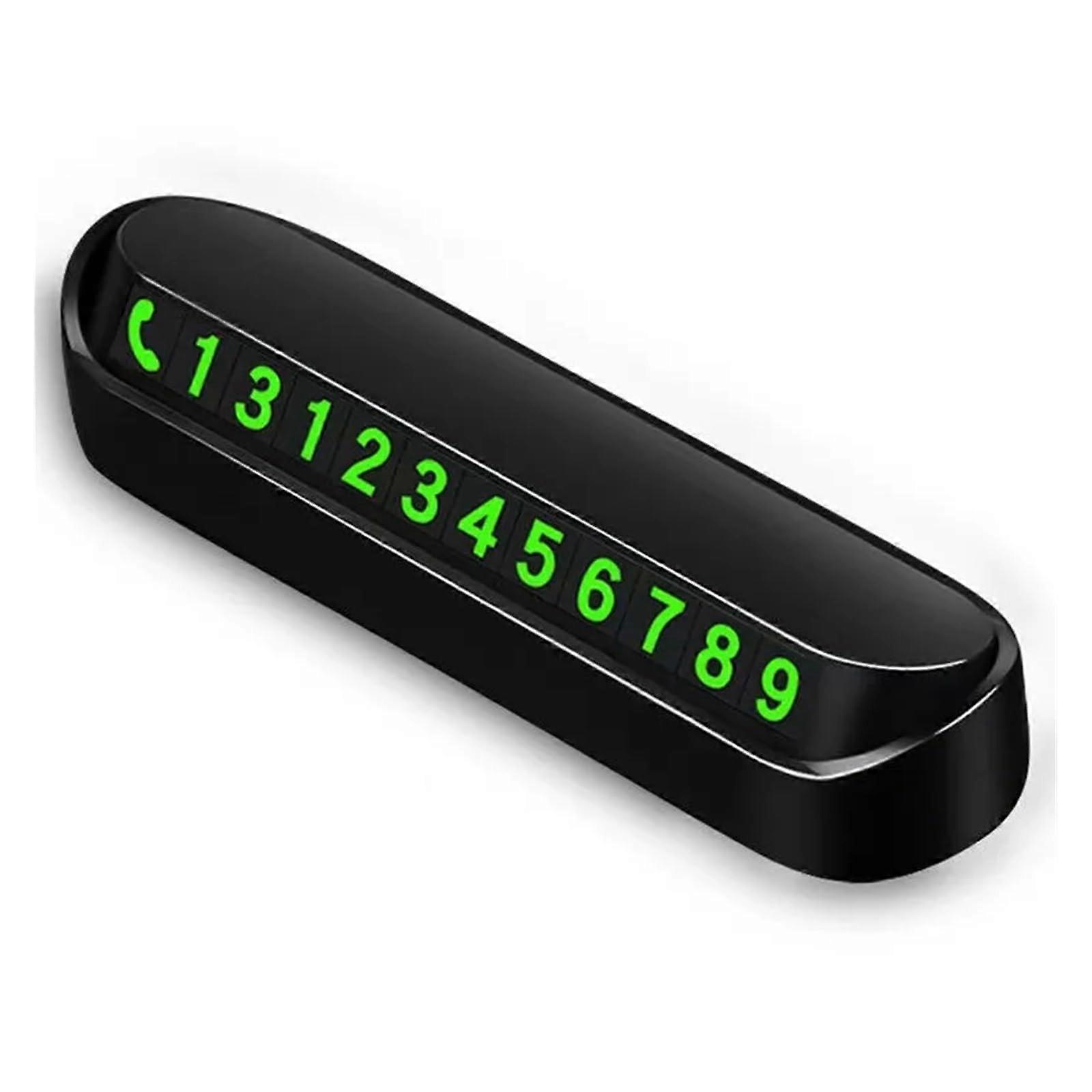 Car Temporary Parking Card Holder Black Luminous Phone Number Plate for Vehicle Interior Styling 1x Size