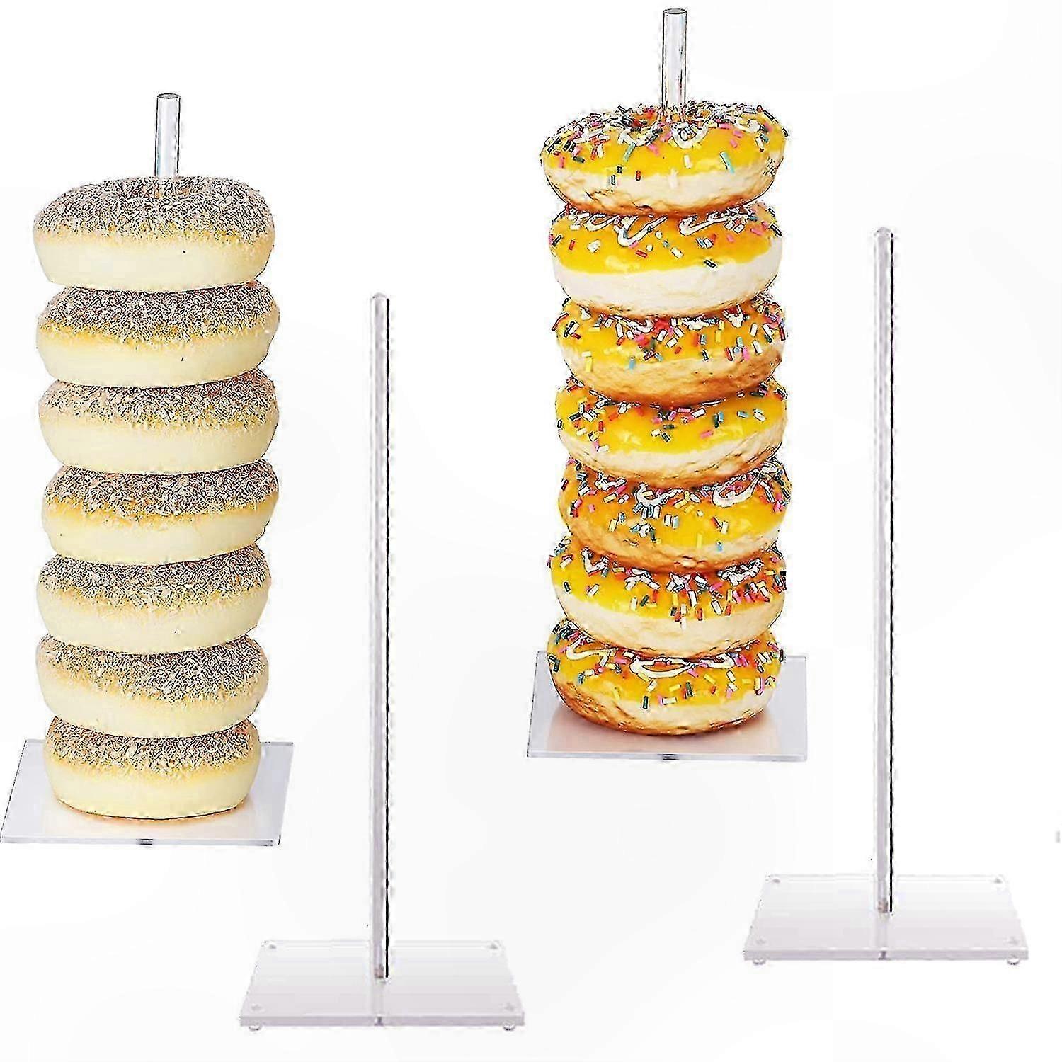 Acrylic Dessert Stand Set, 4-Piece Clear Display Tower for Doughnuts, Bagels, and Pastries, Perfect for Catering and Events