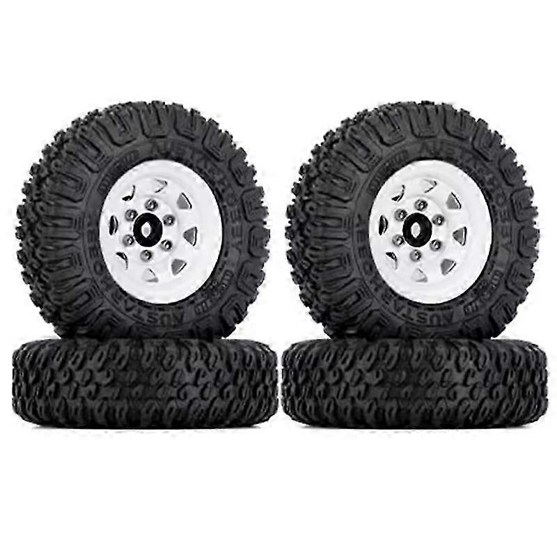 4PCS Metall Beadlock Felgen Reifen Set für 1/10 RC Crawler Car Axial Jr D90 - 85mm 1.55 Größe