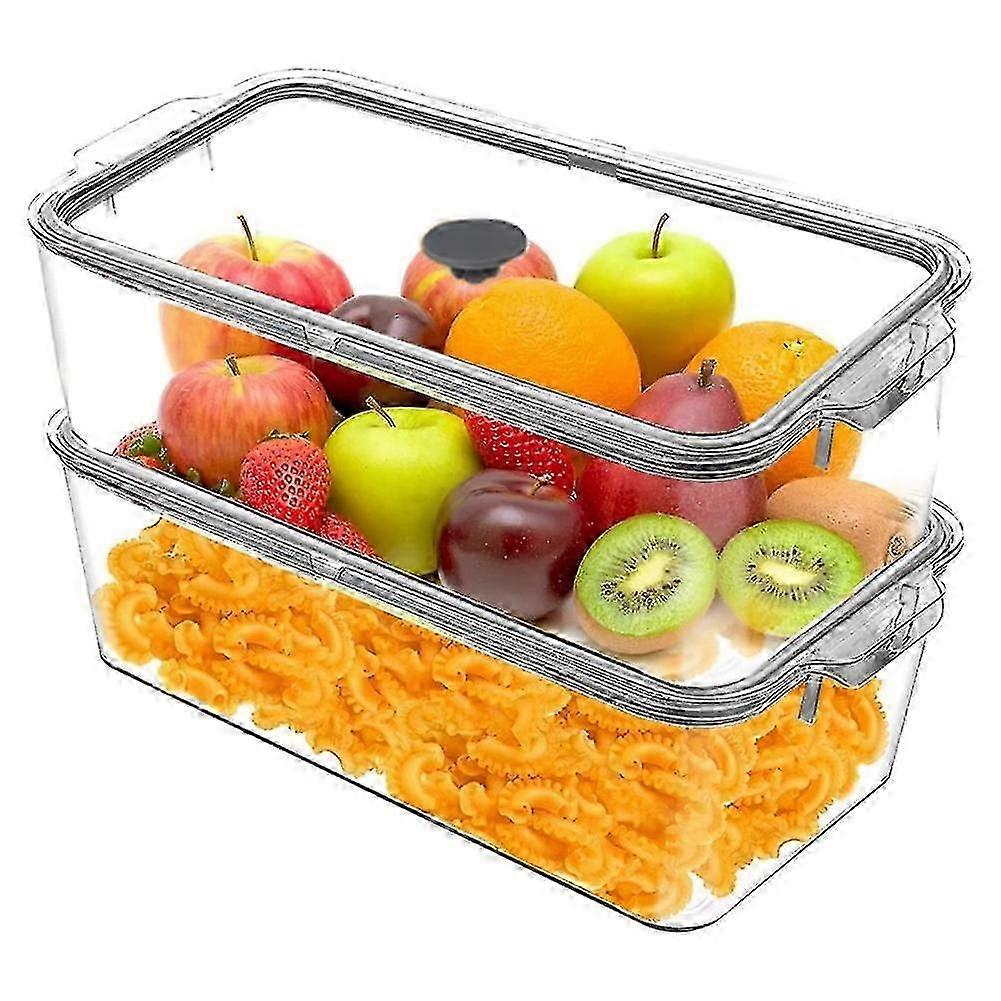 2 Pack Clear Storage Bins With Lids, Large Pantry Organization And Storage Stackable, Food Storage