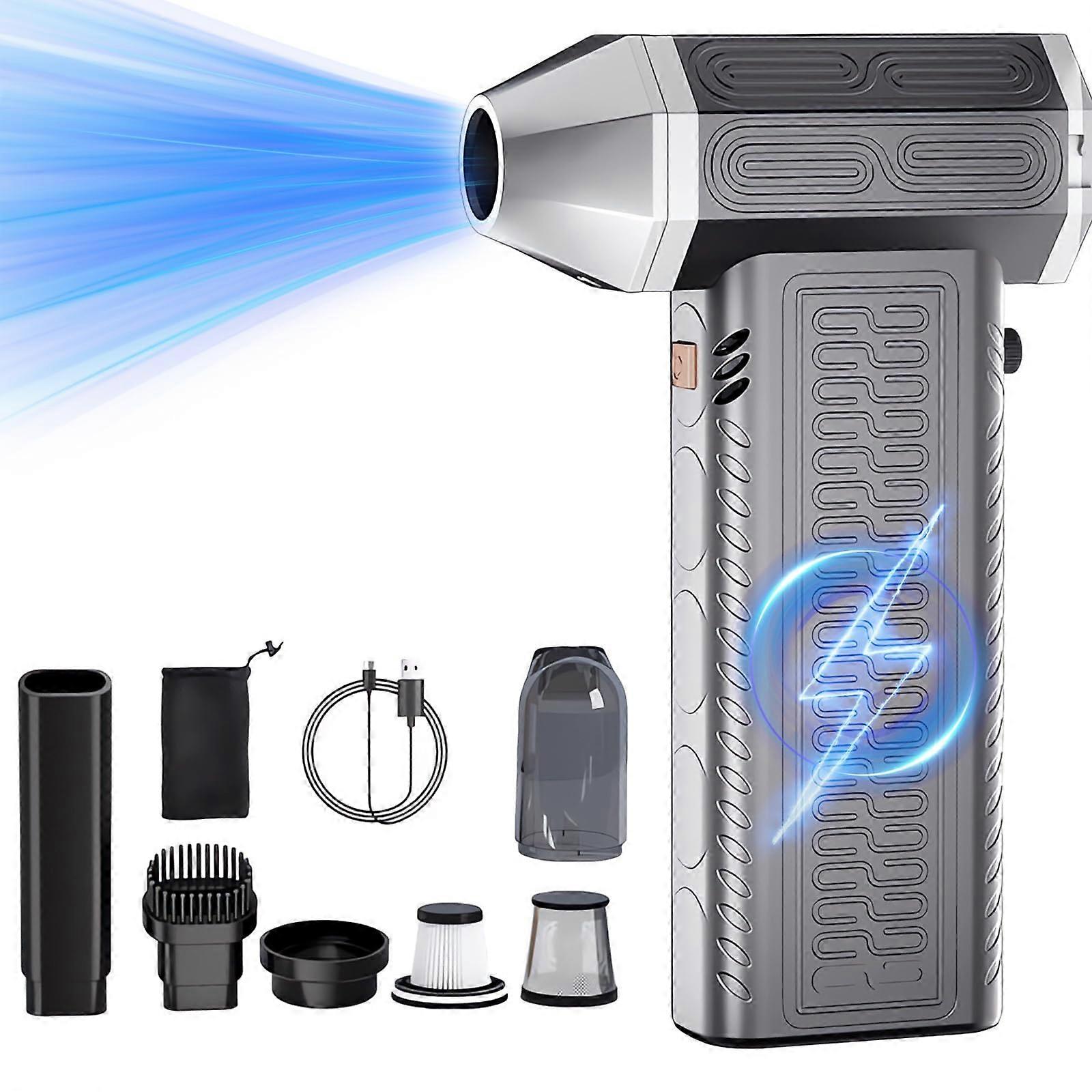 3 in 1 Electric Compressed Air Duster Vacuum Cleaner Cordless Rechargeable for Car PC Keyboard with Stepless Speed Control