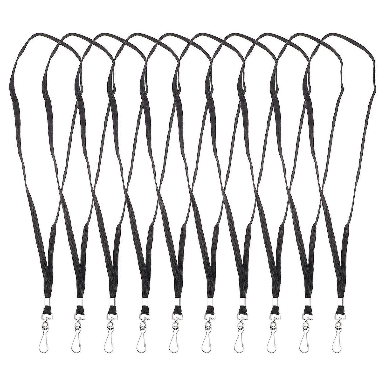 50pcs Black Badge Lanyards with ID Card Holders, Lightweight Neck Straps for Employees, Students, and Visitors for Comfortable Wear and Easy