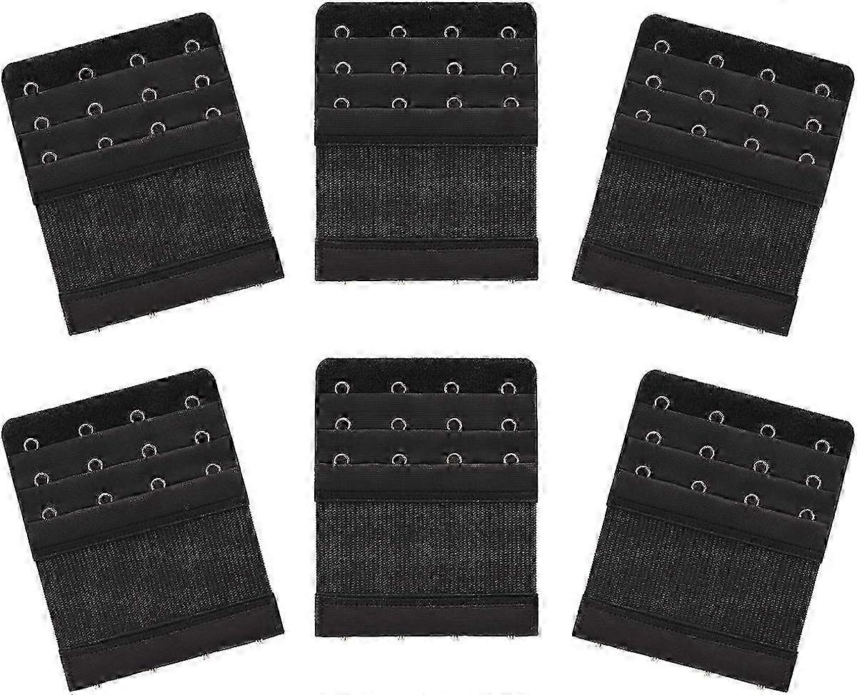 6 Pieces Women's Soft Comfortable Elastic Bra Extenders Bra Extensi...