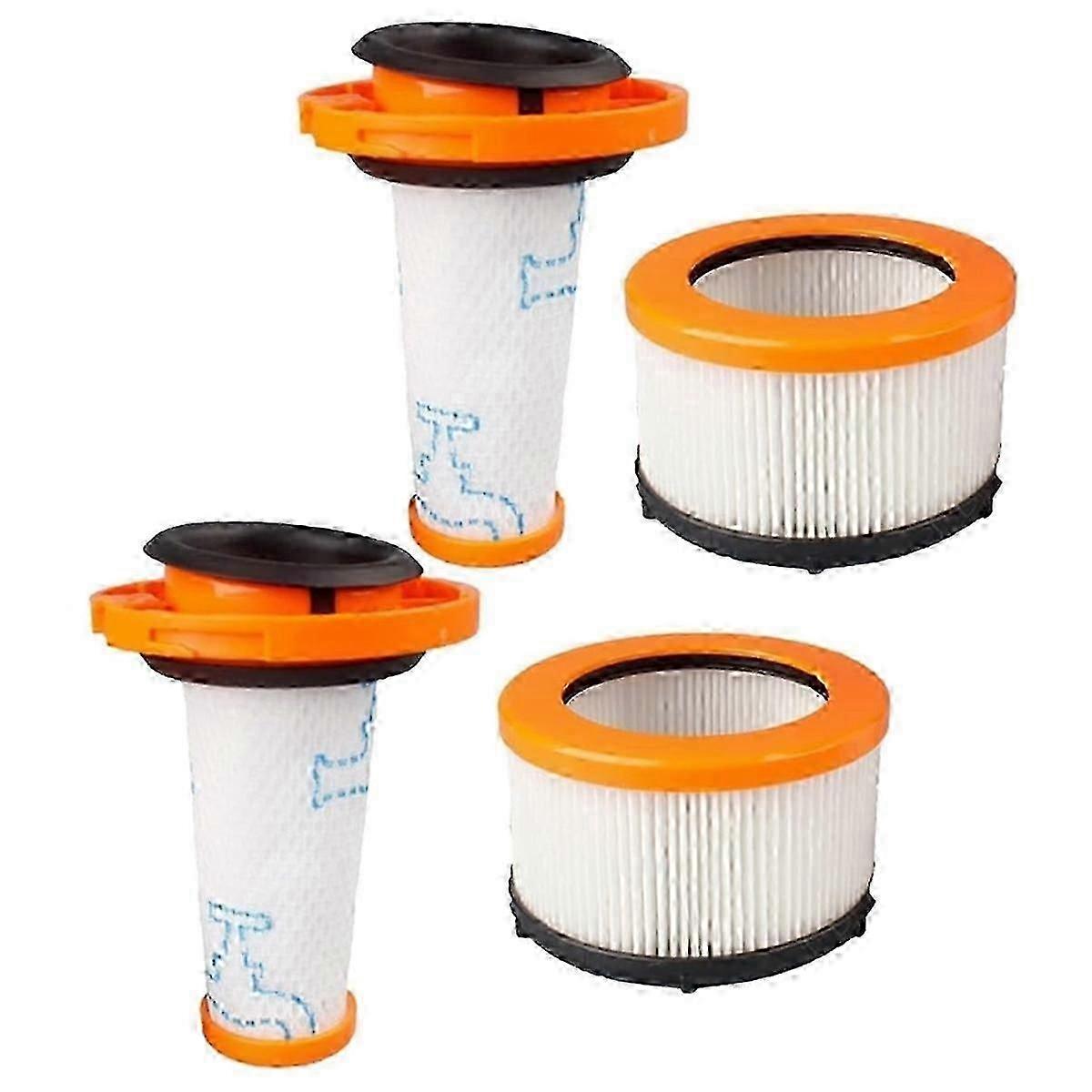 A 4-pack, efficient cleaning, vacuum filter spare part for a Rowenta X-FORCE FLEX 9.60 RH20xx, a ZR009010, or a ZR009012