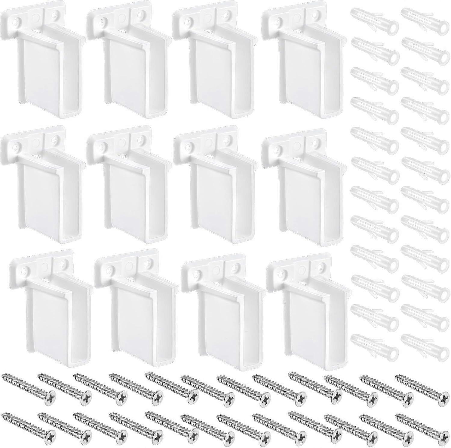 12 Pack Wire Shelf End Bracket, Plastic Closet Shelves Brackets, Wall Mount