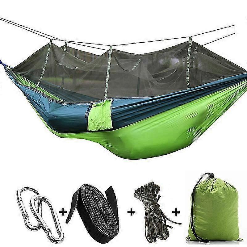 Camping Hammock with Mosquito Net Portable Hammocks Lightweight Nylon with Tree Straps for Outdoor