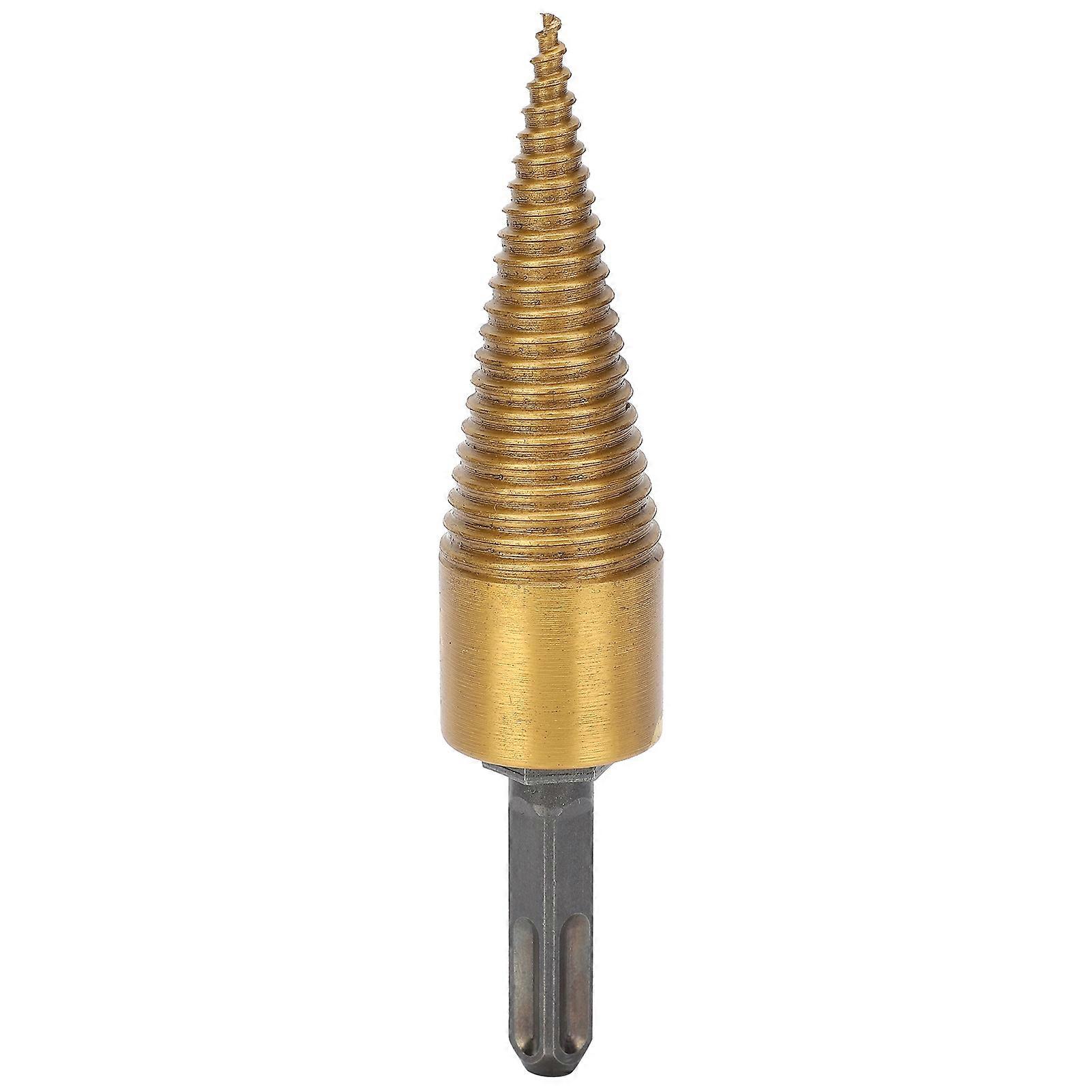 Twist Firewood Splitter Wood Cone Punch Drill Bit Square Shank TiPlating Split Tool 32mm S