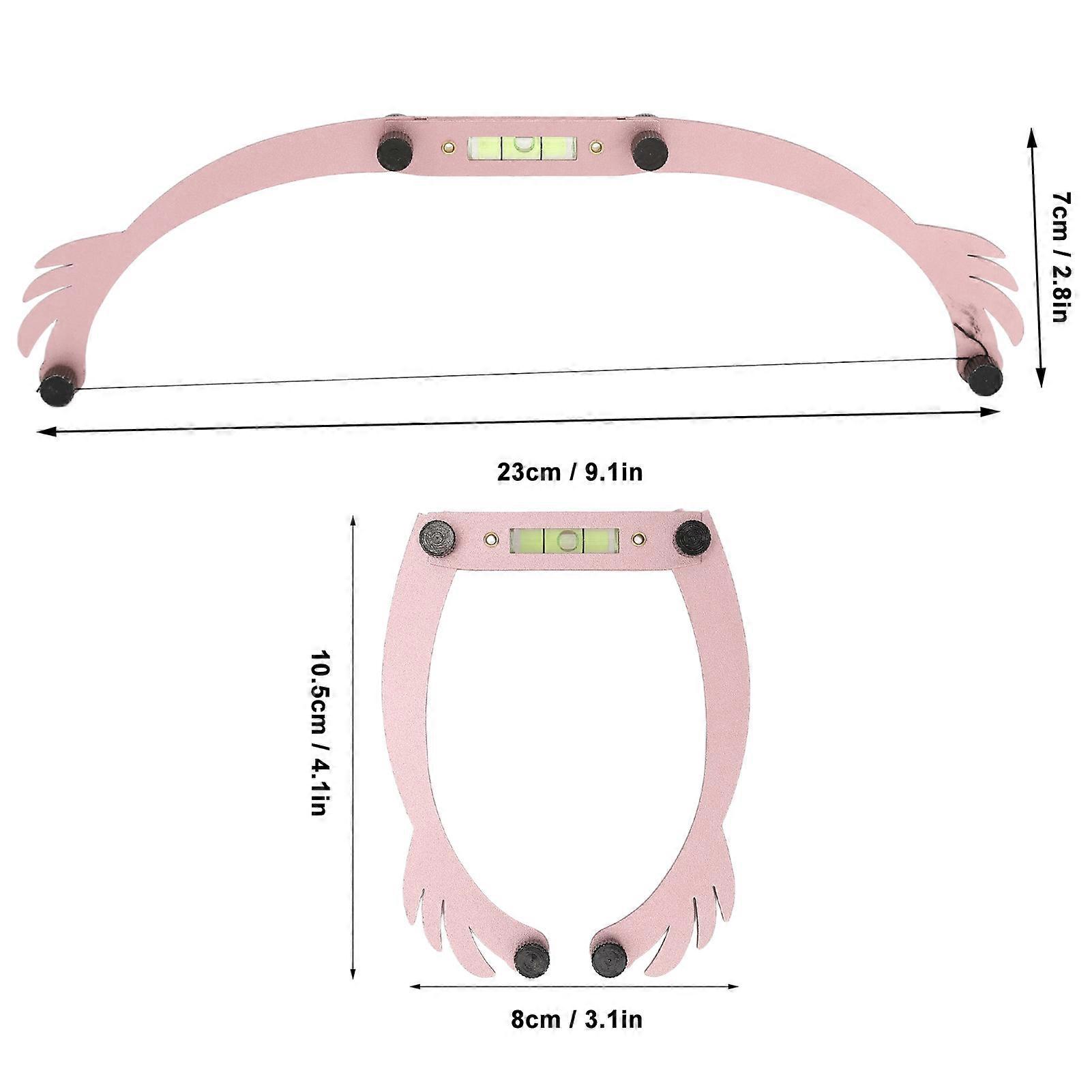 4 Sets Foldable Eyebrow Makeup Ruler 1ml Level 23x7cm Gold Silver