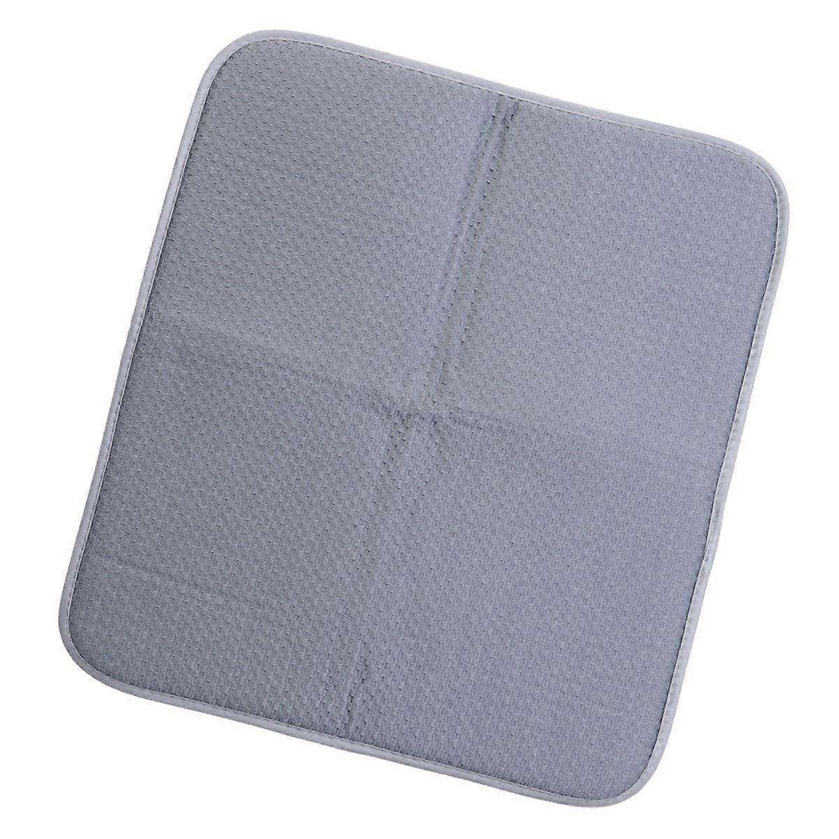 Dish Drying Mat Absorbent and Heat Resistant for Kitchen Countertop Grey fabric and sponge 17.72x11.81 inches