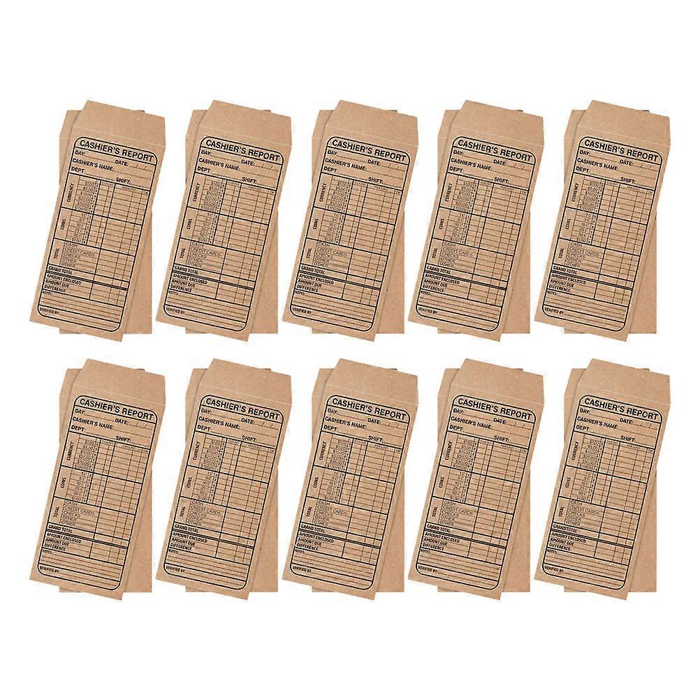 Cashier Deposit Envelopes for Money with Self Adhesive Seal Ideal for Business Use 20pcs Khaki