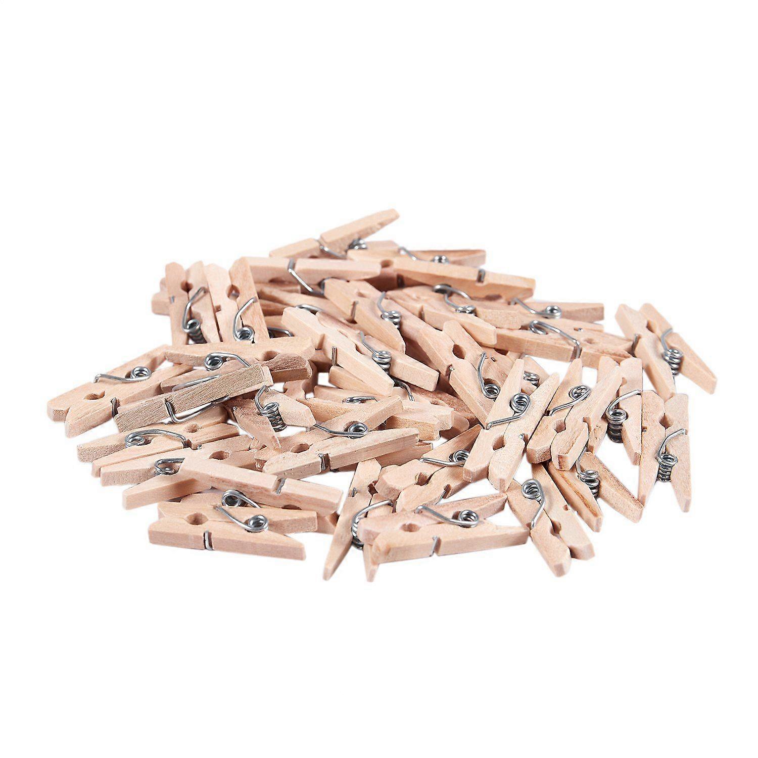 Mini Wooden Clothes Photo Paper Peg Clothespin Craft Clips 25mm 40pcs