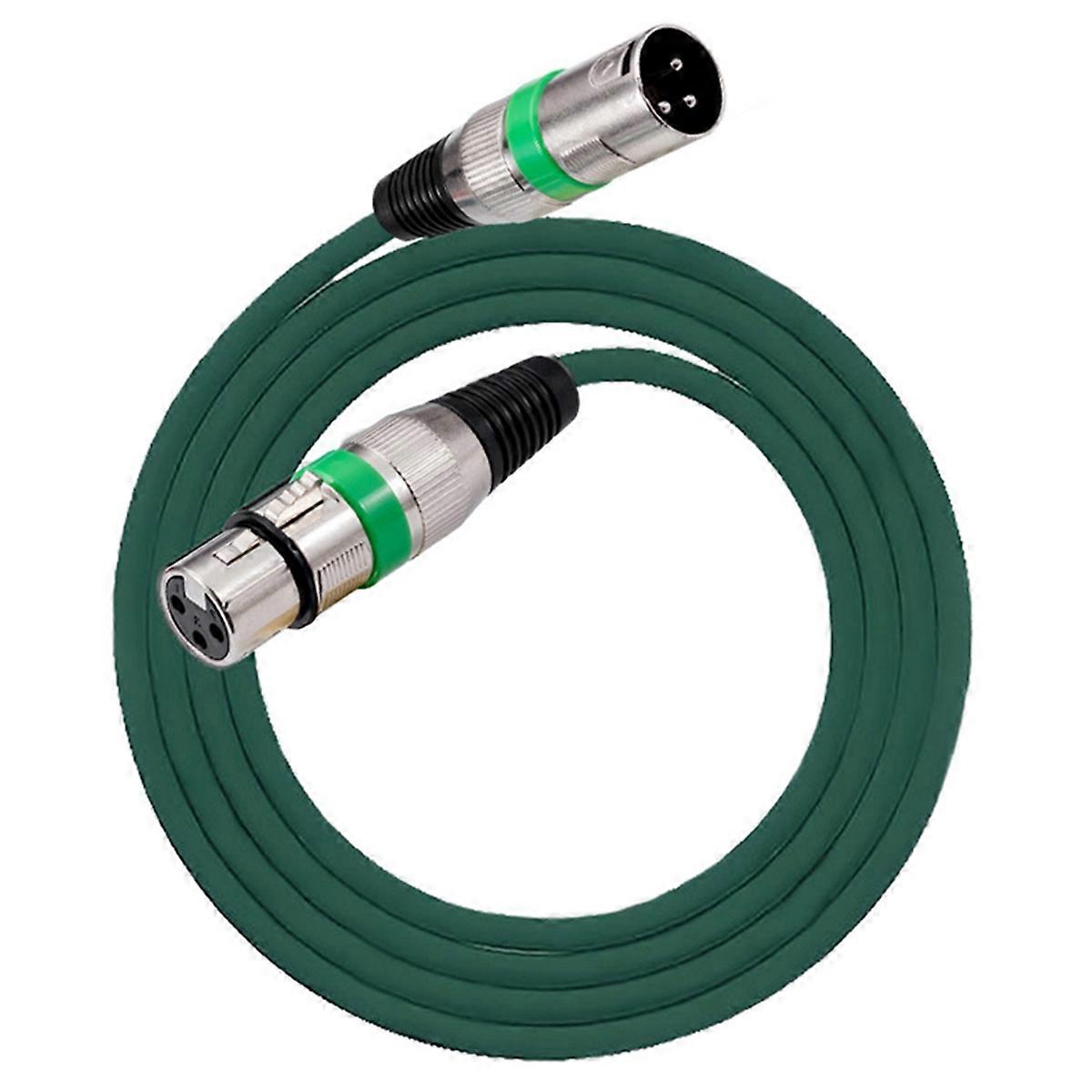 XLR Cable 3Pins XLR Male/Female Panel Mount to XLR Female/Male Connector Pass Through MIC Extension Converter Green