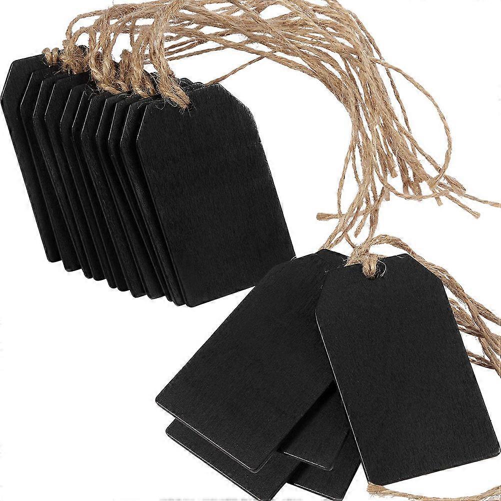 DIY Slices Crafts Black Wooden Sheets for Decoration 20Pcs Hanging Chips