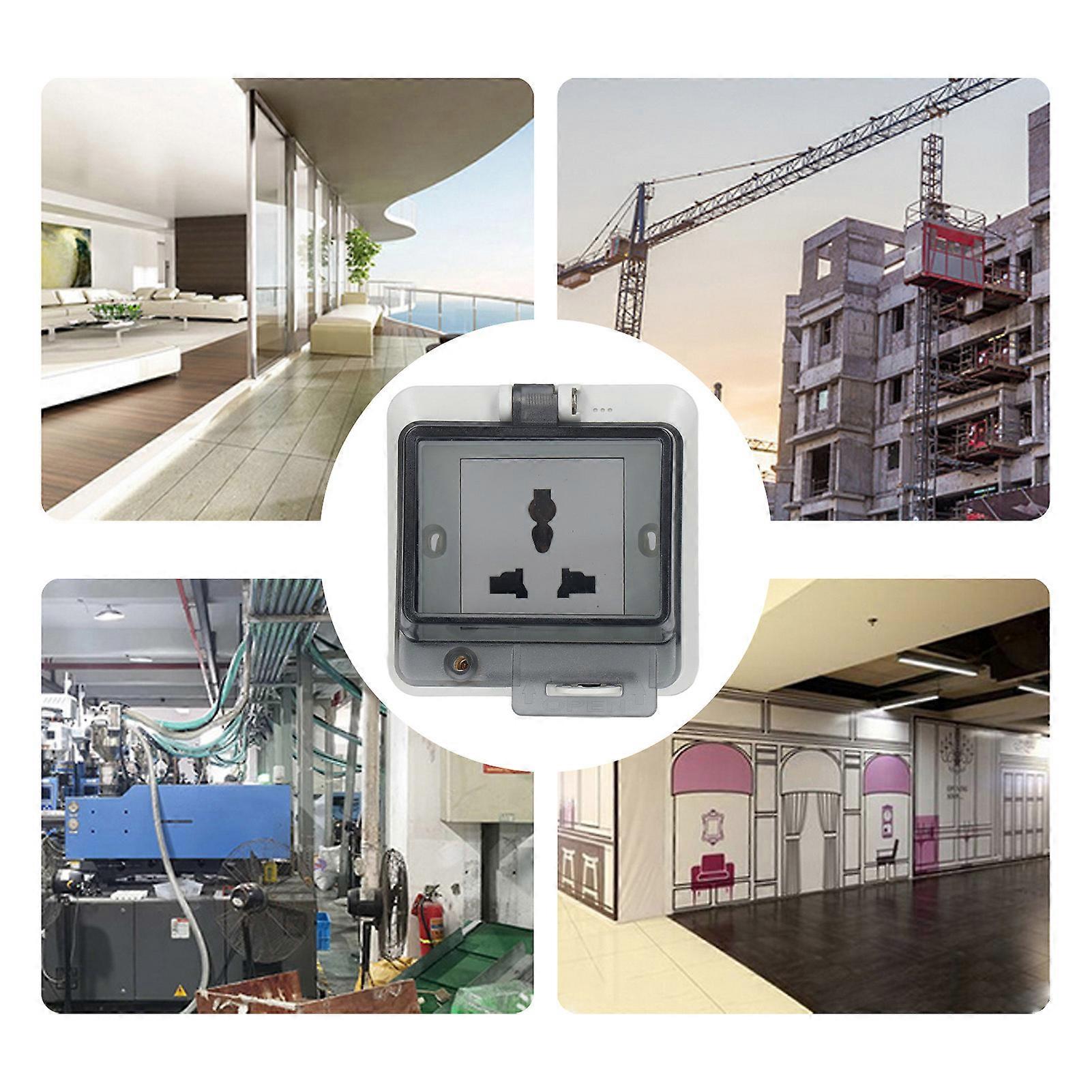 3 Hole IP66 Waterproof Flame Retardant Socket 250V 13A PC Shell