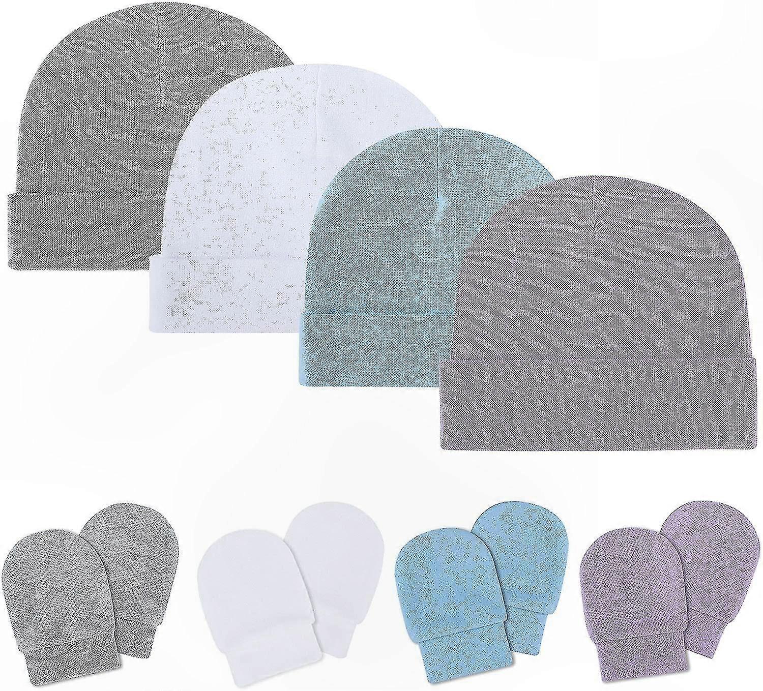 Ensemble bonnet et moufles en tricot pour nouveau-nés de 0 à 6 mois, unisexe, indispensable pour bébé