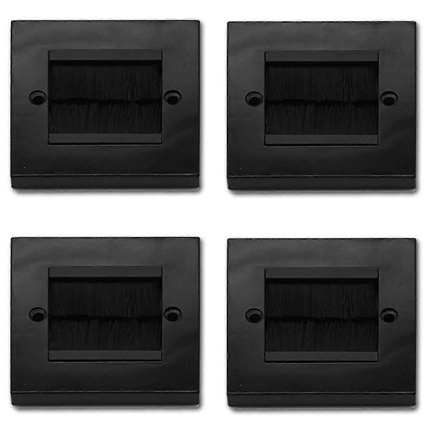 2Pcs Flush Brush Wall Plate Black