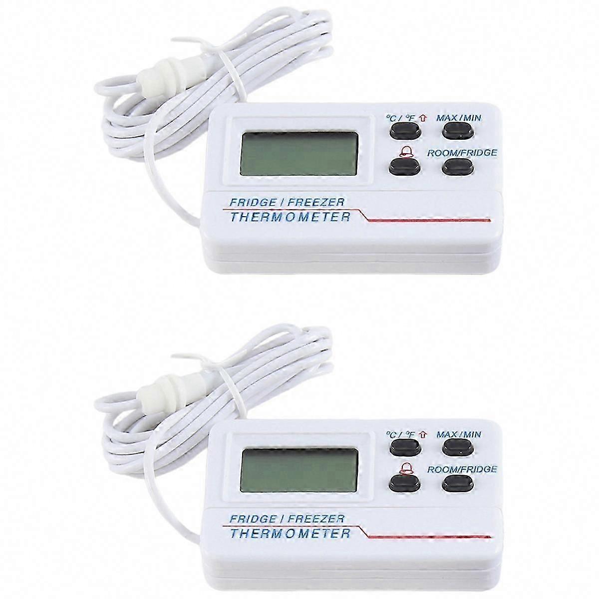 Digital Freezer Thermometer with Dual Temperature Alarm, Indoor Electronic Display for Household Refrigerator