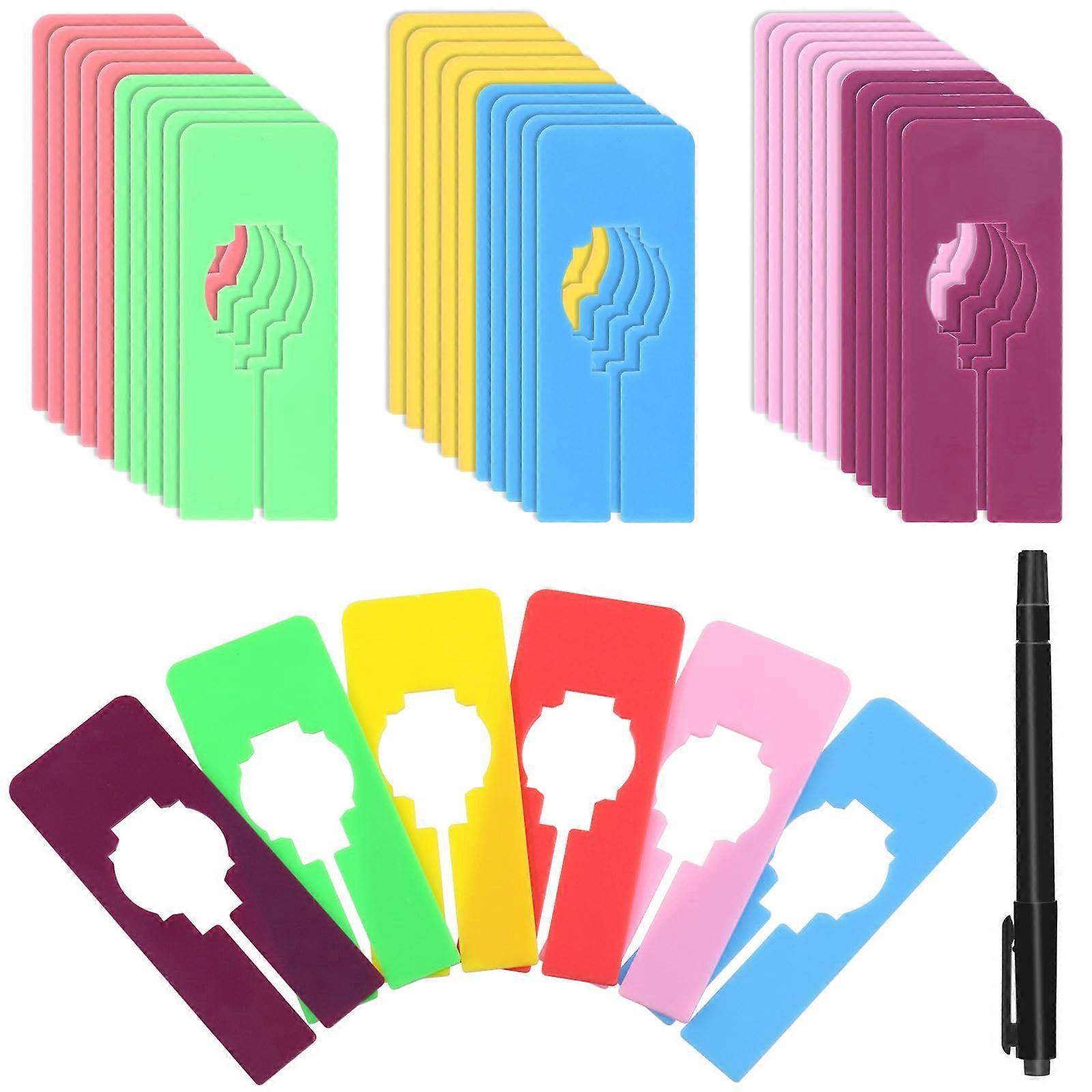 30Pcs Closet Rack Dividers 6 Colors Clothing Hanger Dividers Size 5 X 2 Inch Reusable Separators With Marker Pen