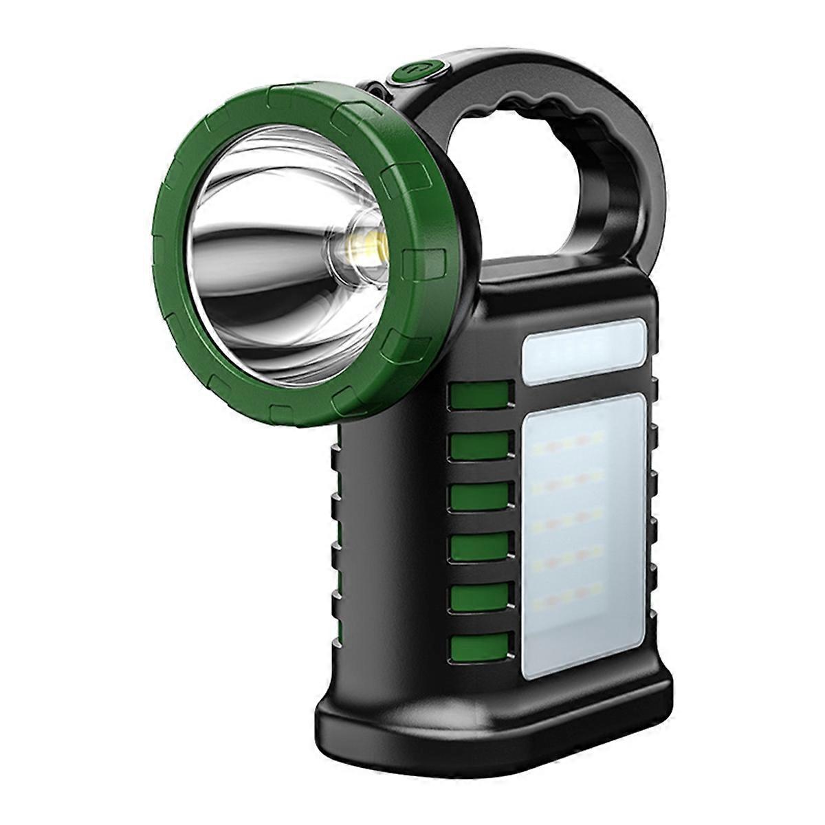 Solar-Rechargeable Long-Range COB Flashlight, 2-in-1 Power Bank & Work Light for Camping, Outdoor,